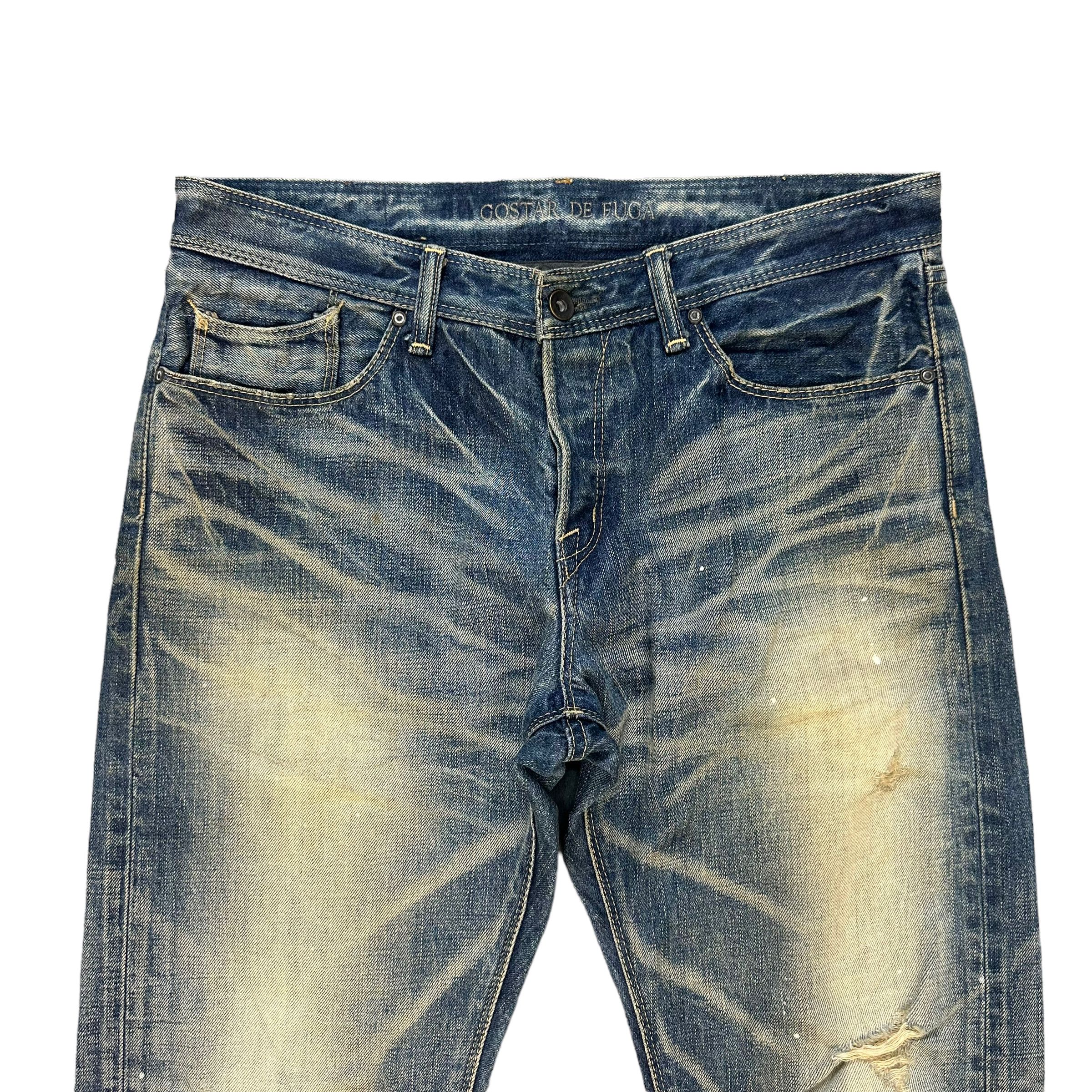 GOSTAR DE FUGA TRASHED🔥 GOSTA DE FUGA FLY BUTTON WASHED JEANS #7628-158 Size 33" - 2 Thumbnail