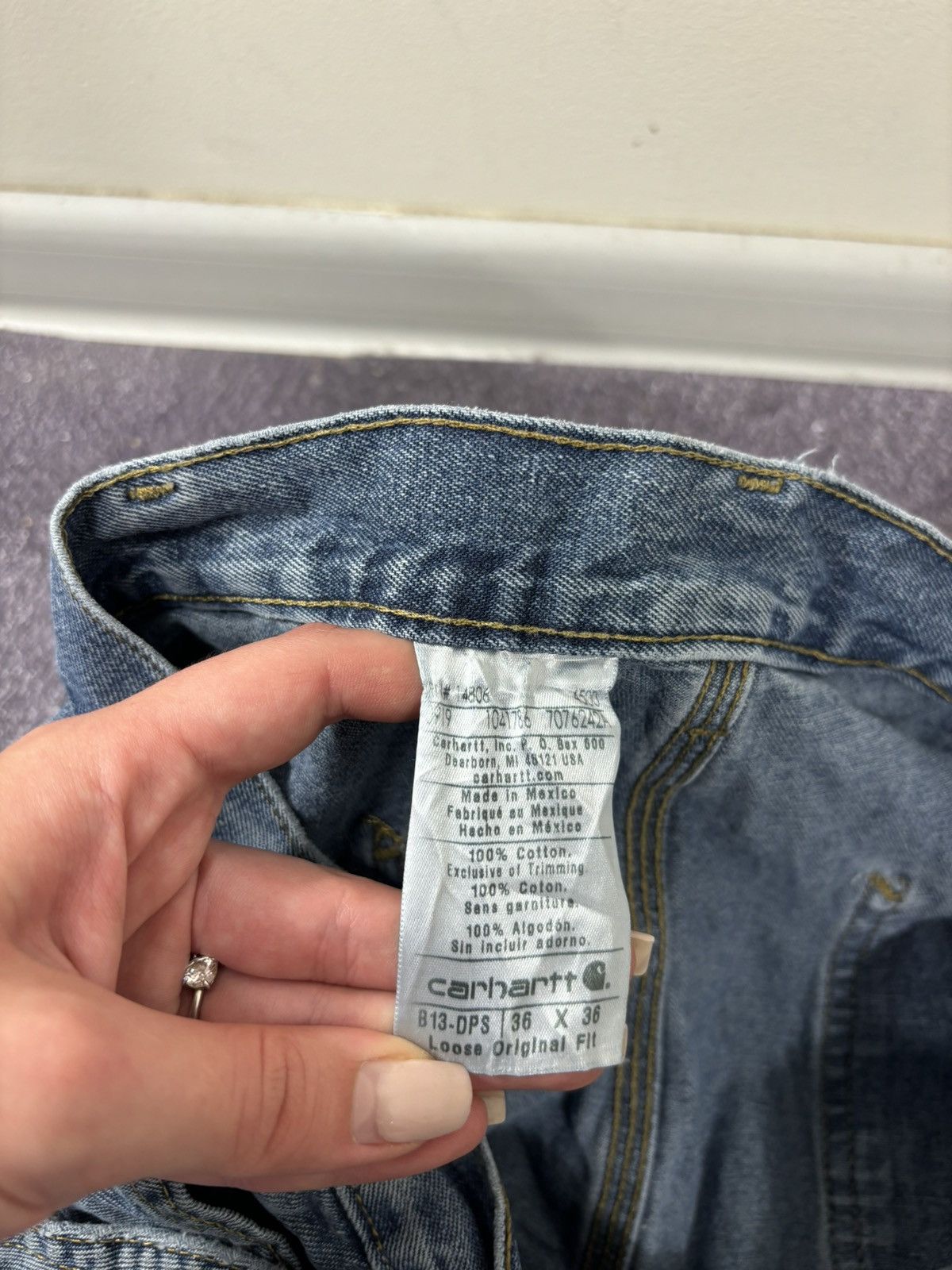 Carhartt Vintage Carhartt Y2K Loose Original Fit Blue Baggy Jeans Size US 36 / EU 52 - 15 Thumbnail