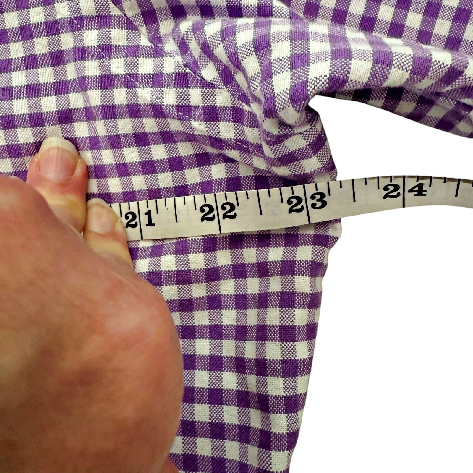 Ralph Lauren Ralph Lauren Purple Gingham Green Pony Custom Fit L/S Shirt Size US L / EU 52-54 / 3 - 7 Thumbnail