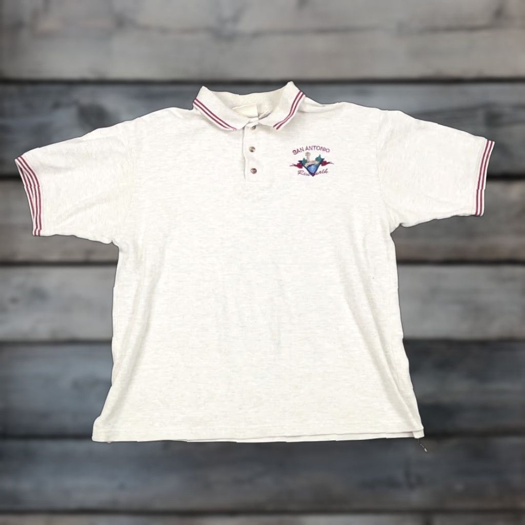 Vintage VINTAGE 90s San Antonio Riverwalk Polo Shirt Men Medium Gray Red Cotton Casual Retro Texas Size US M / EU 48-50 / 2 - 1 Thumbnail