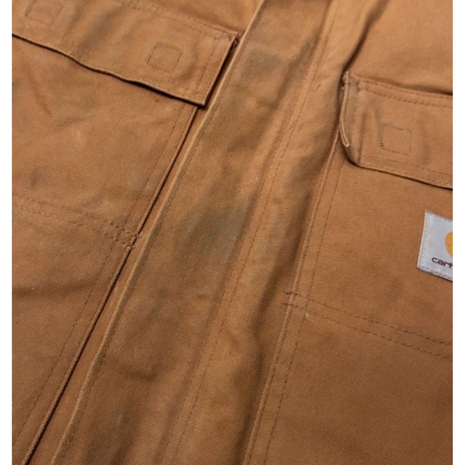 Carhartt VINTAGE Carhartt Jacket J002 BRN Traditional Jacket 2XL Tan Brown Quilt Line Workwear Mens Jazz 90s Hip Hop USA Detroit Size US XXL / EU 58 / 5 - 3 Thumbnail