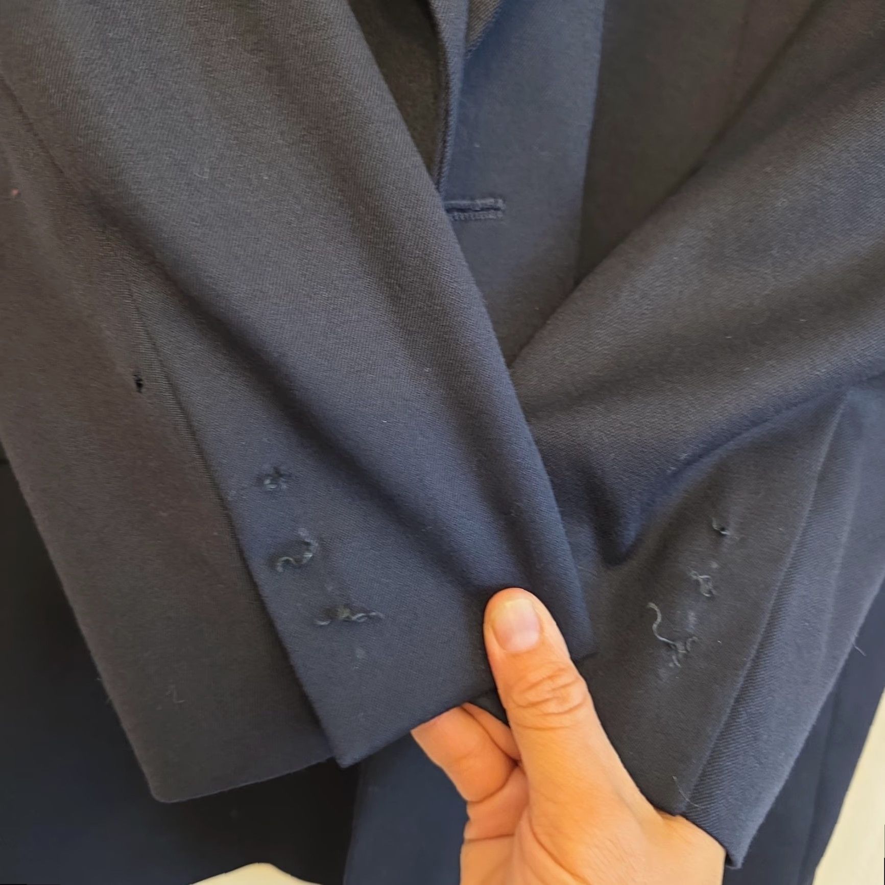 Oscar De La Renta Oscar de la Renta Suit Jacket Mens 40 Blue Classic Formal Colombia FLAWS Size 40R - 5 Thumbnail