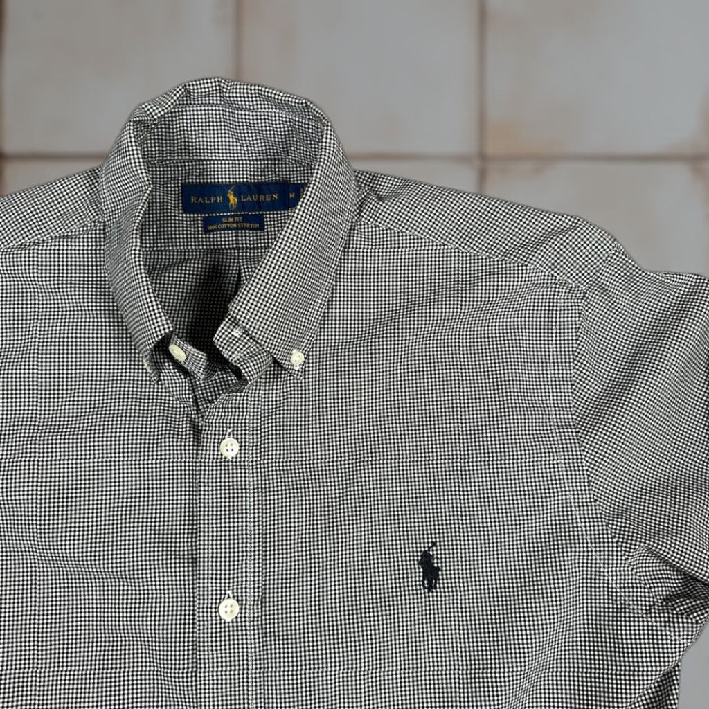 Ralph Lauren Ralph Lauren Shirt Adult MEDIUM Black White Checkered Gingham Pony Logo Preppy Size US M / EU 48-50 / 2 - 1 Thumbnail