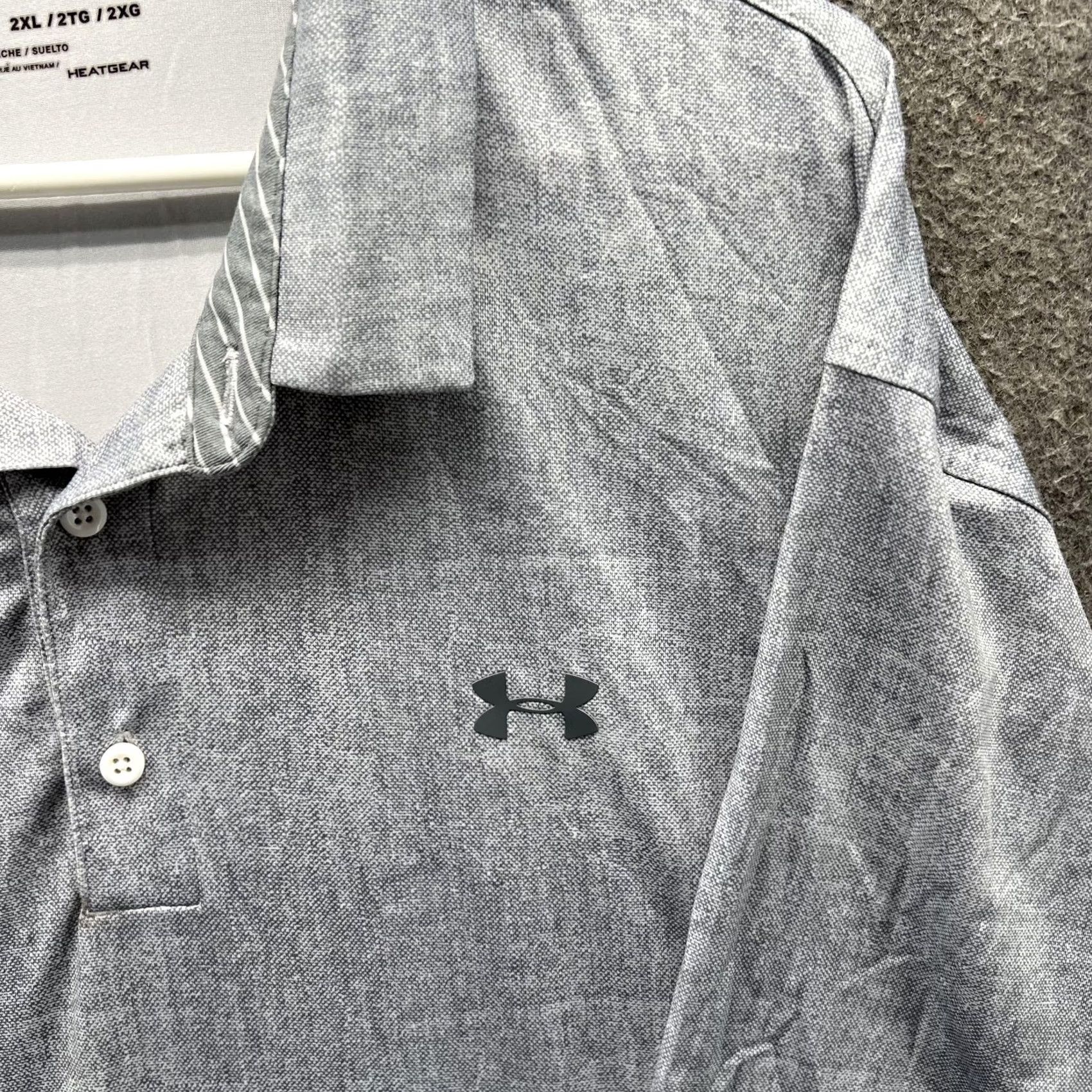 Under Armour Under Armour HeatGear Polo Shirt Mens 2XL Gray Solid Golf Performance Loose Fit Shirt Size US XXL / EU 58 / 5 - 7 Thumbnail
