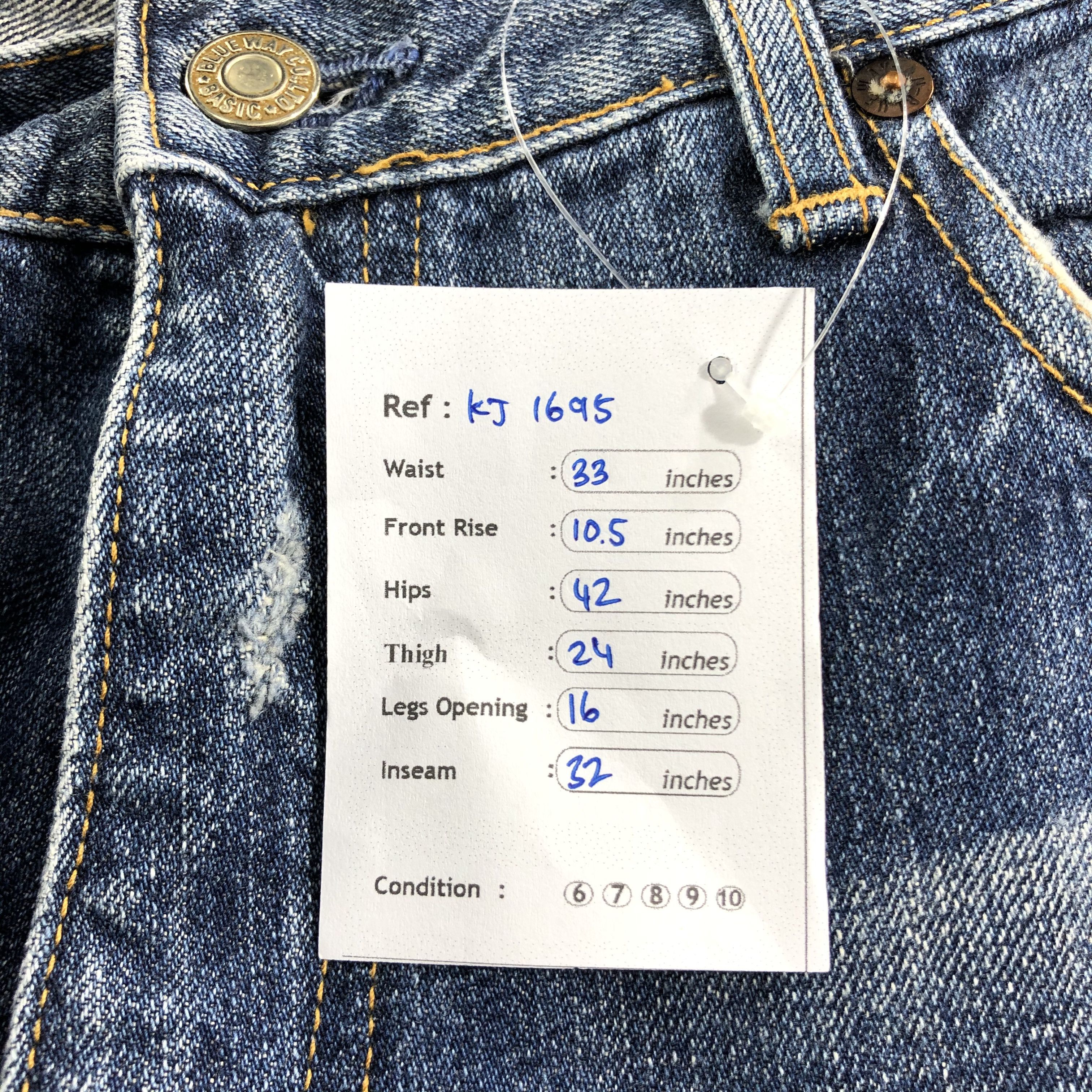 Japanese Brand Japanese Brand Blue Way Jeans Distressed Denim KJ1695 Size US 33 - 11 Thumbnail