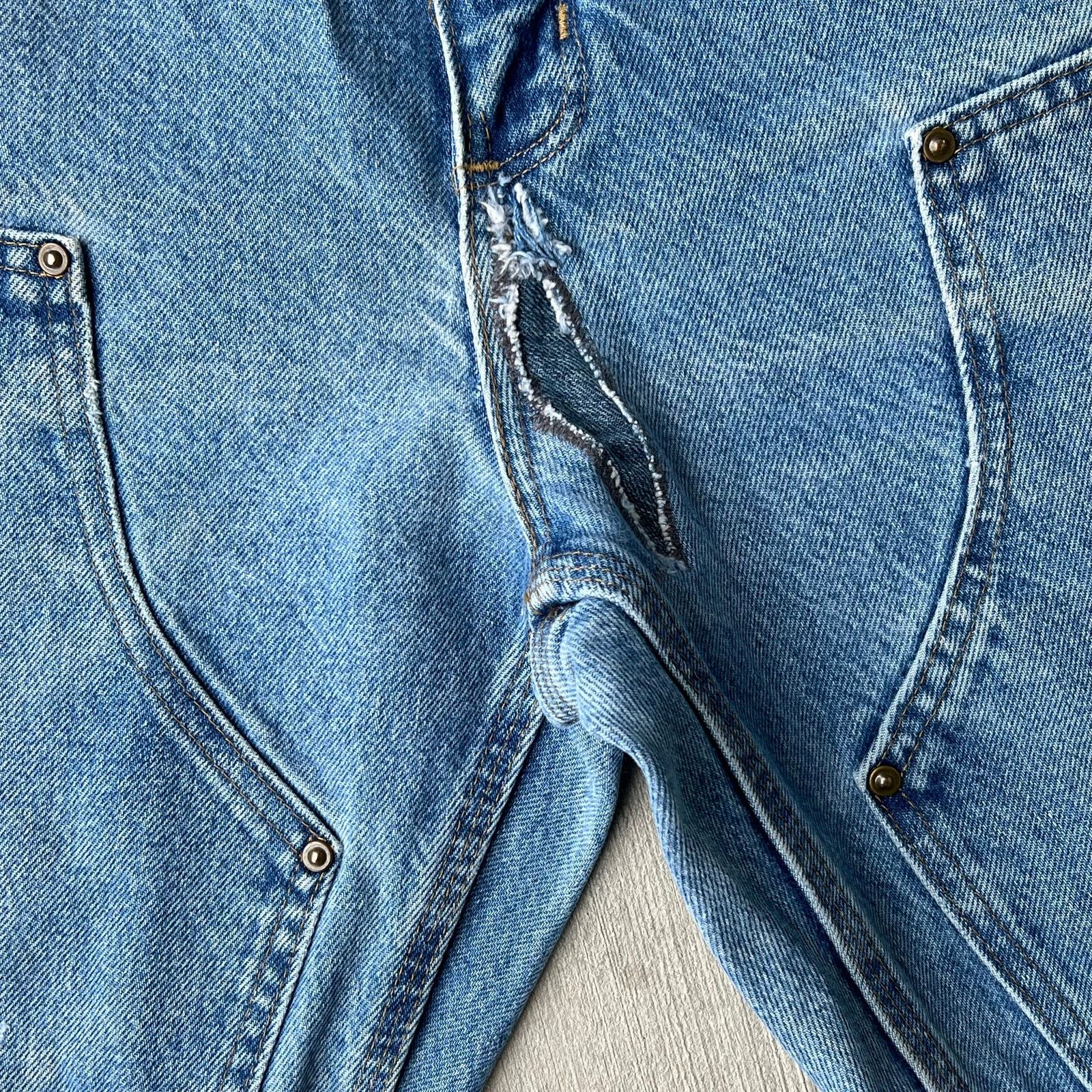 Carhartt × Vintage Carhartt blue denim jeans double knee work carpenter pants Size US 36 / EU 52 - 3 Thumbnail