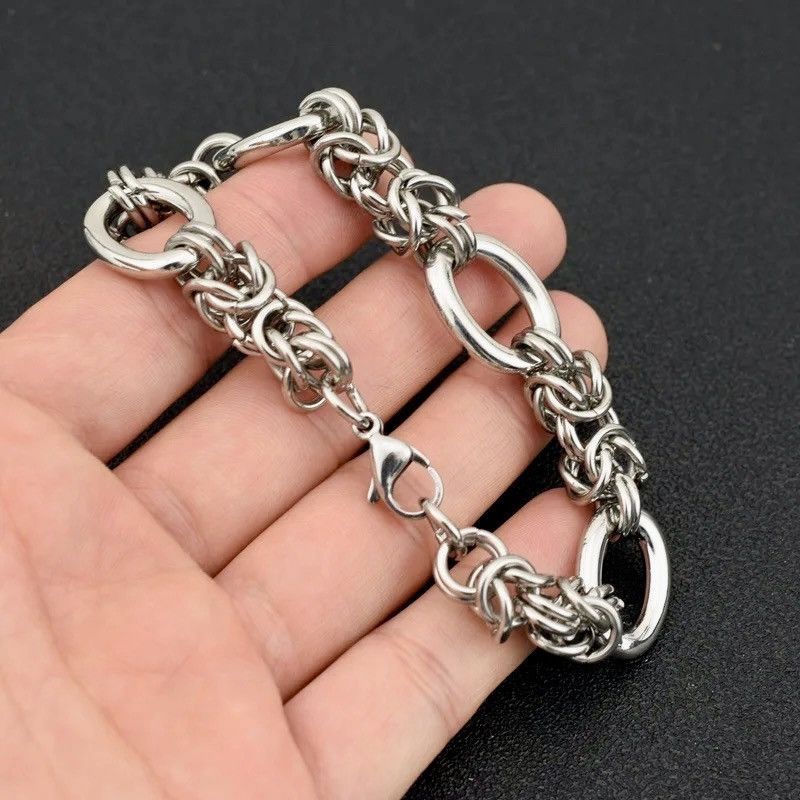 Vintage Retro 19CM Silver Chain Bracelet Size ONE SIZE - 1 Thumbnail