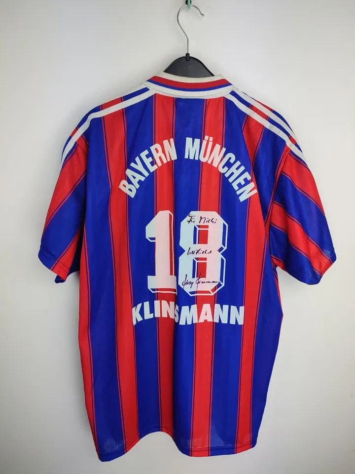 Adidas 1995/97 FC Bayern Munich Munchen #18 KLINSMANN signature Size US L / EU 52-54 / 3 - 6 Thumbnail