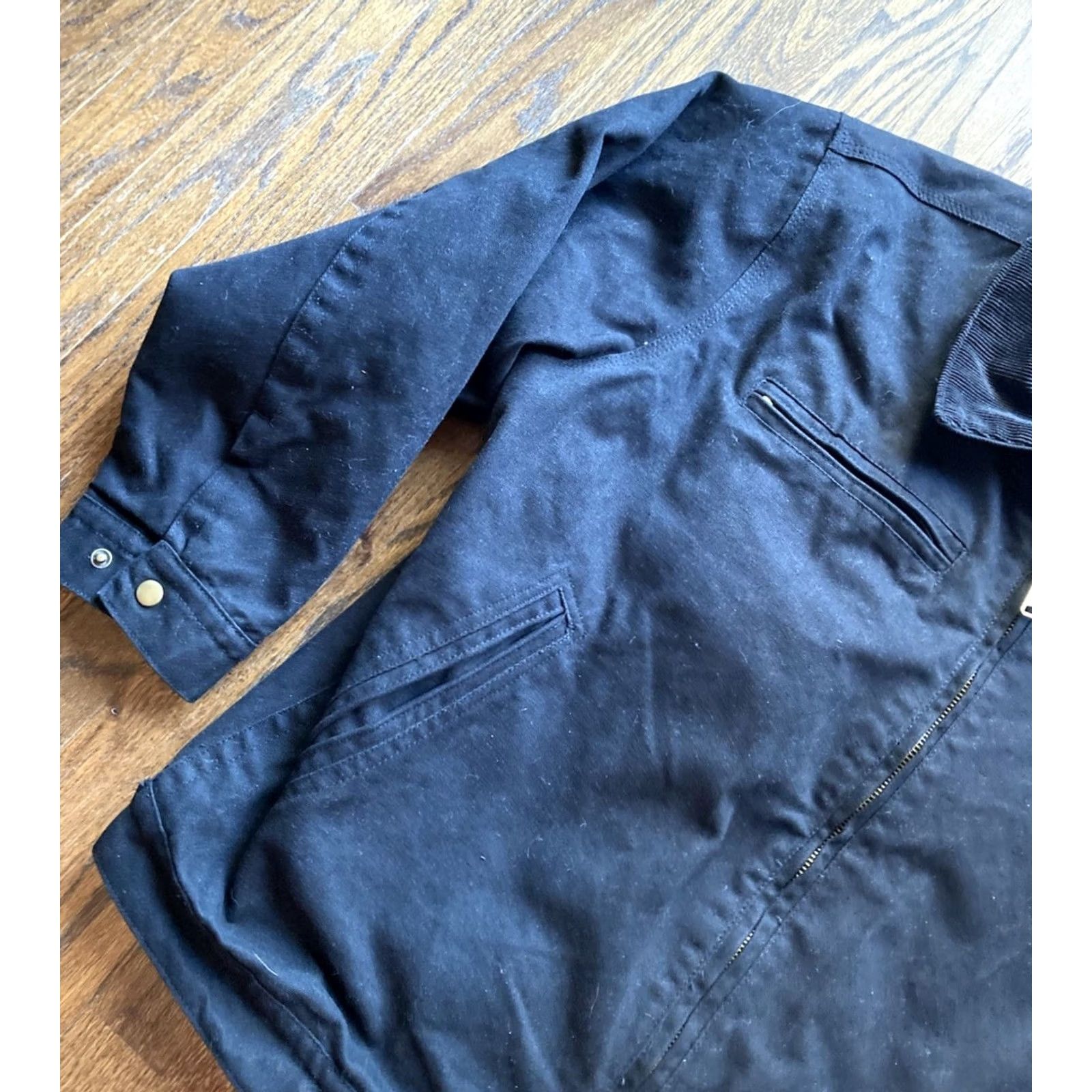 Vintage Burks Bay NRA Jacket Mens XL Black Canvas Bomber Flannel Lined Corduroy Collar Size US XL / EU 56 / 4 - 2 Thumbnail