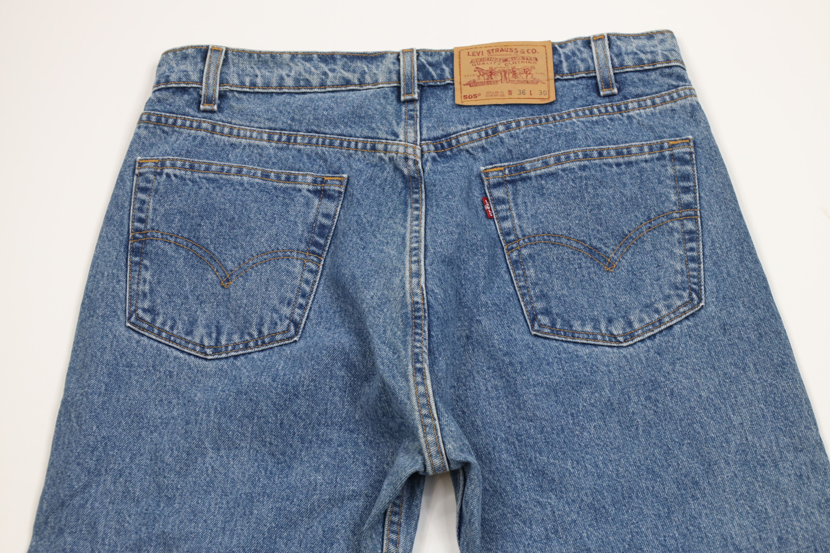 Levi's Vintage 90s Levis 505 Straight Leg Denim Jeans USA Blue Size US 36 / EU 52 - 10 Thumbnail