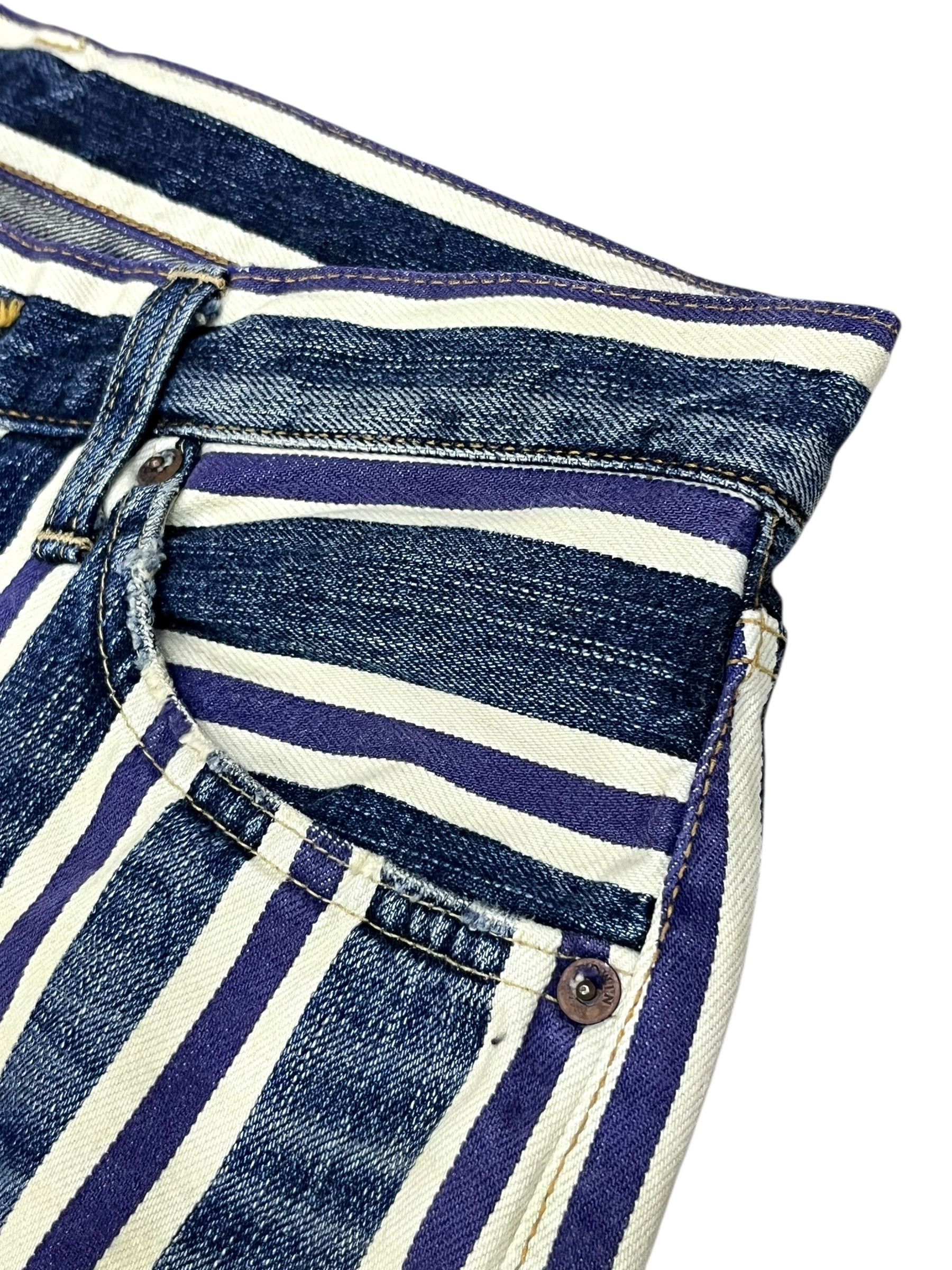 Edwin 🔥EDWIN 13oz Selvedge Punk Runway Purple Stripe Flare Japan Size US 30 / EU 46 - 9 Thumbnail