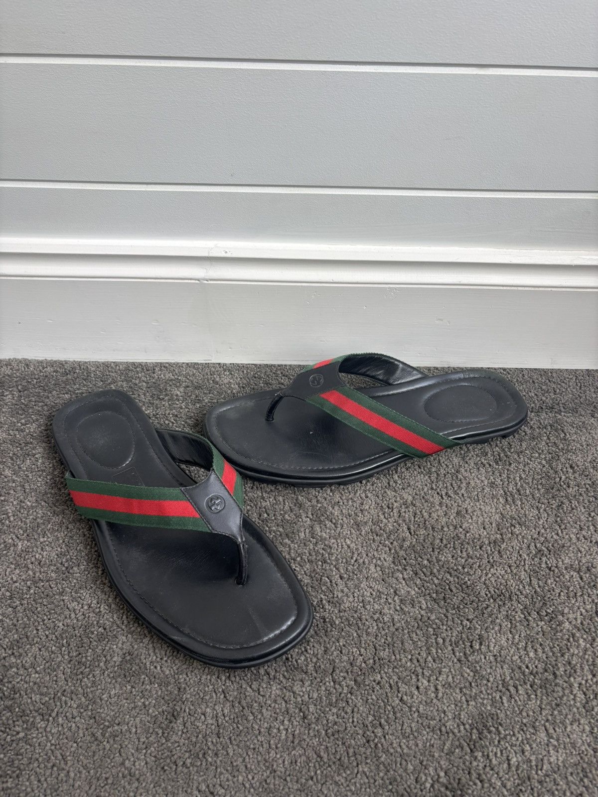 Gucci Gucci Leather Web Thong Sandal Size US 13 / EU 46 - 2 Thumbnail
