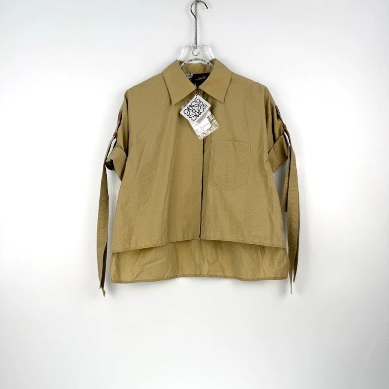 Loewe LOEWE Kaki leather logo shirt Size S / US 4 / IT 40 - 3 Thumbnail