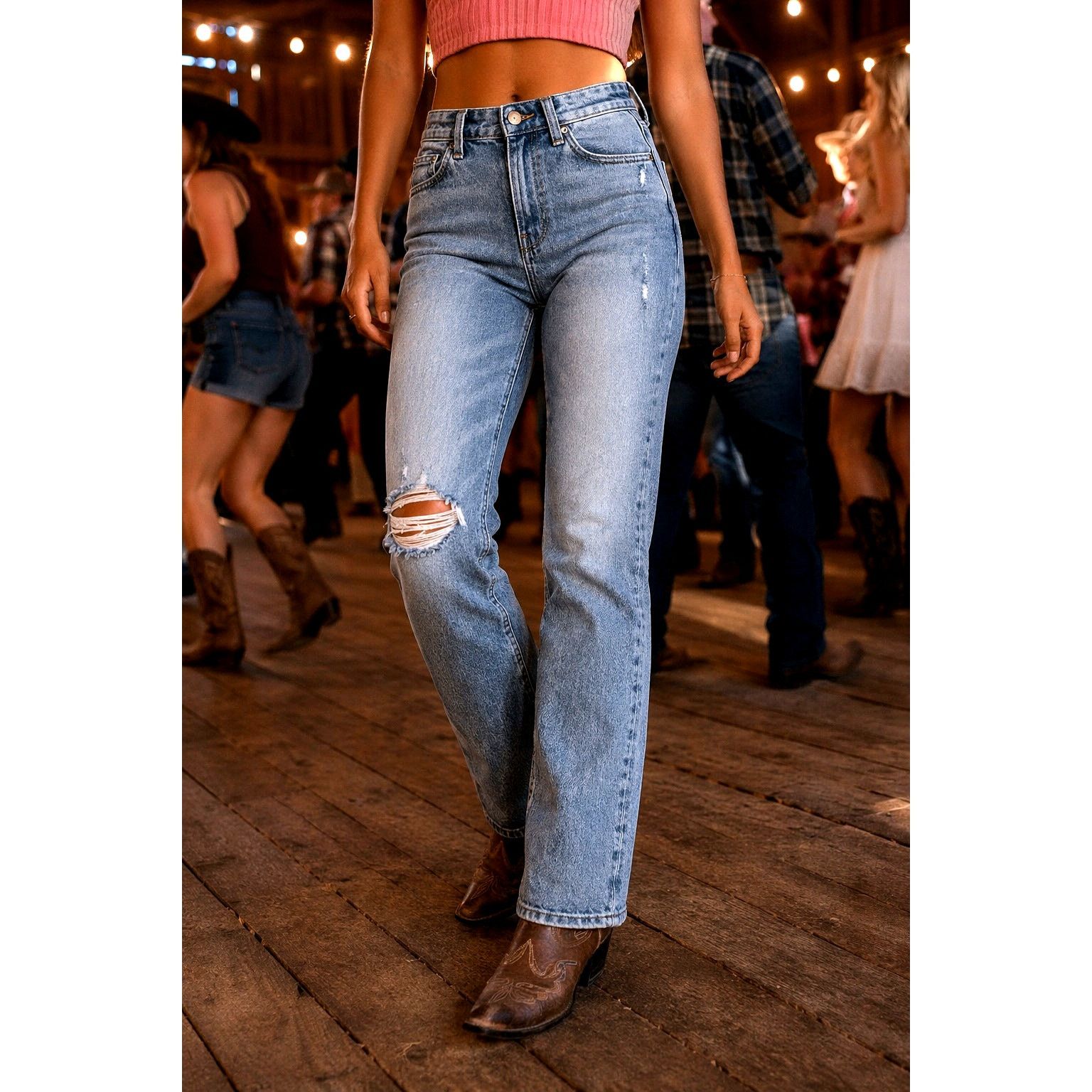 Other LNDN Landon Denim High Rise Distressed Jeans 25" Waist Size 26" / US 2 / IT 38 - 1 Thumbnail