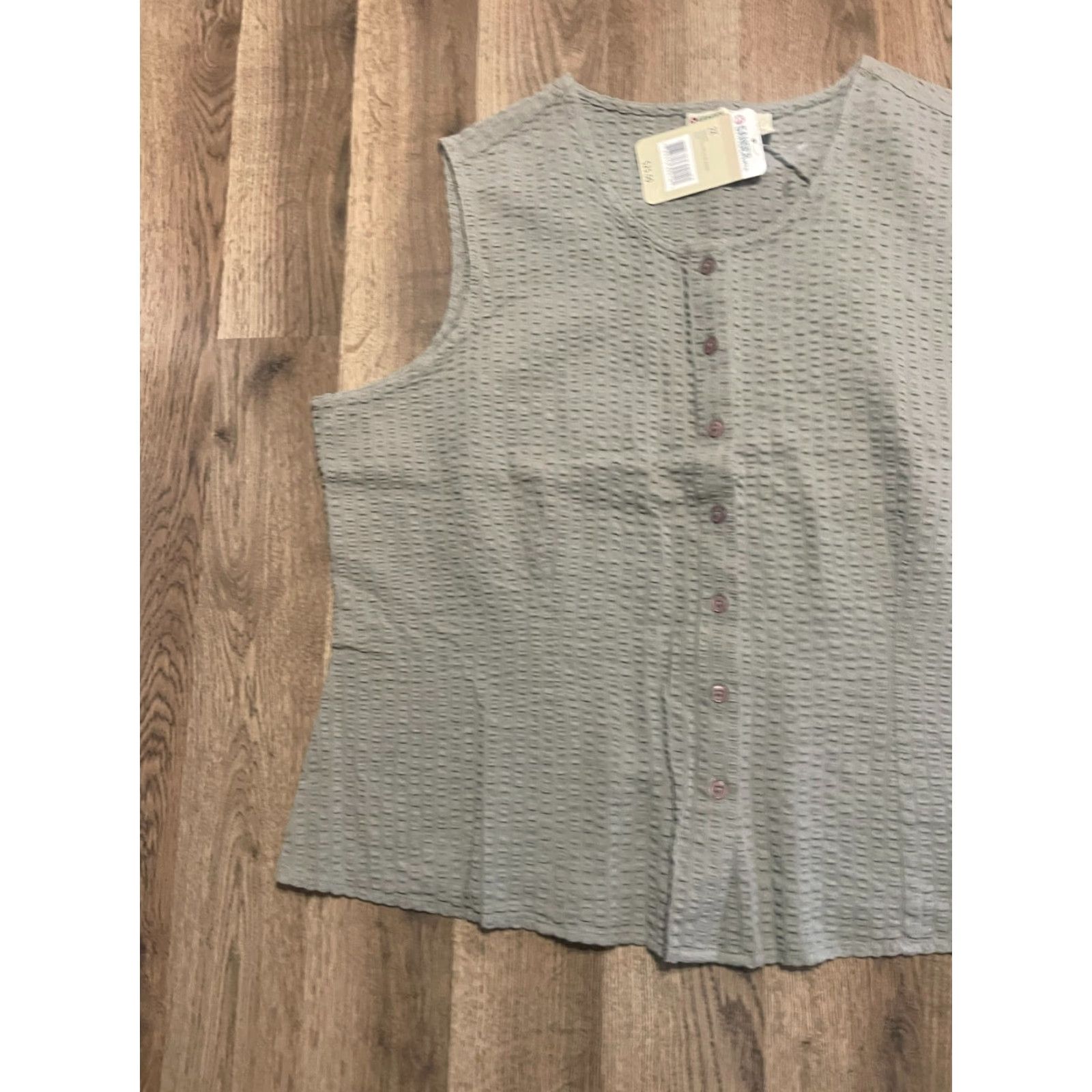 Vintage Gander Mountain Tank Top Women Plus Size 2X Green Button Up NWT Size XXL / US 16-18 / IT 52-54 - 3 Thumbnail