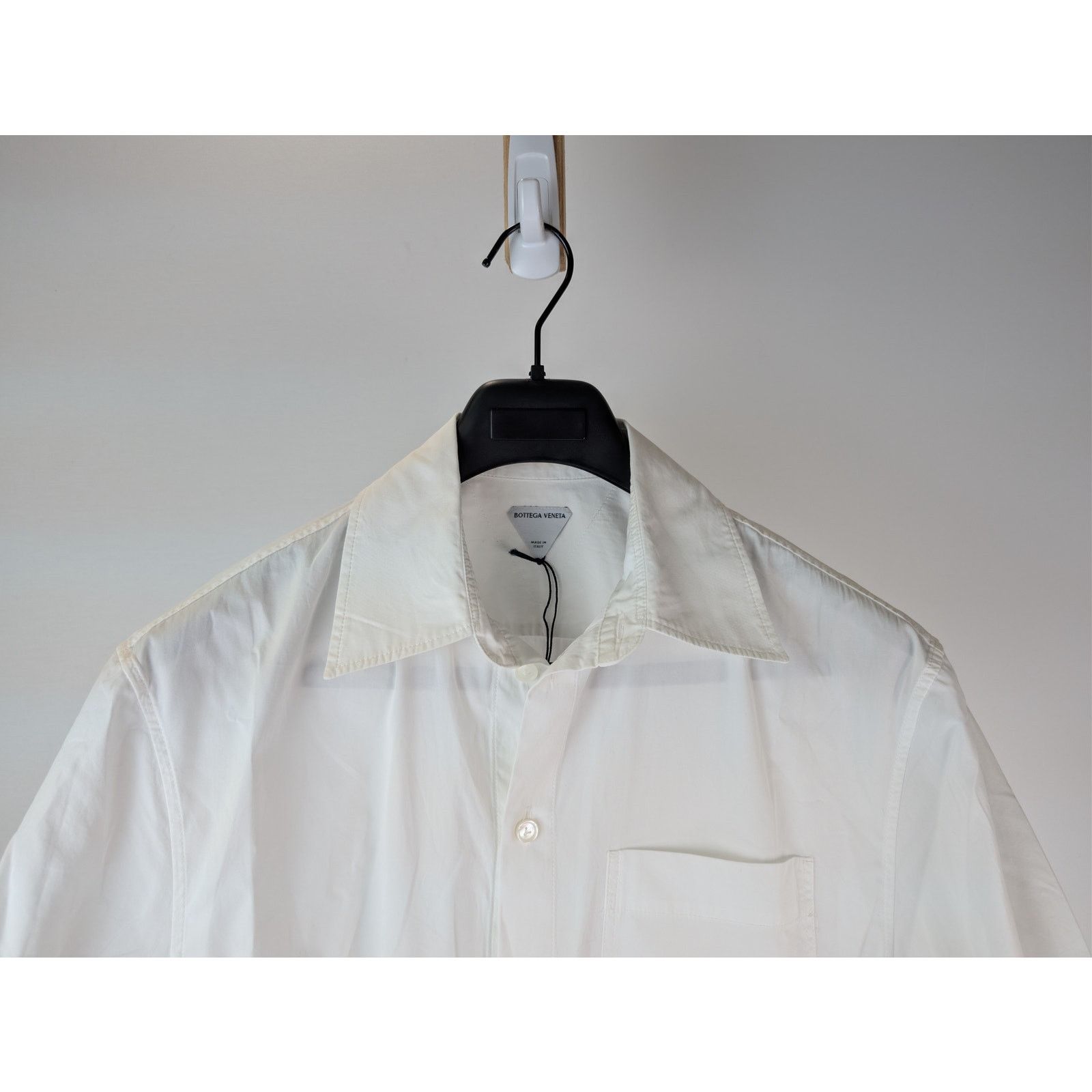 Bottega Veneta o1rshd1 Compact Cotton Button-Up Shirt in Optic White Size US S / EU 44-46 / 1 - 3 Thumbnail