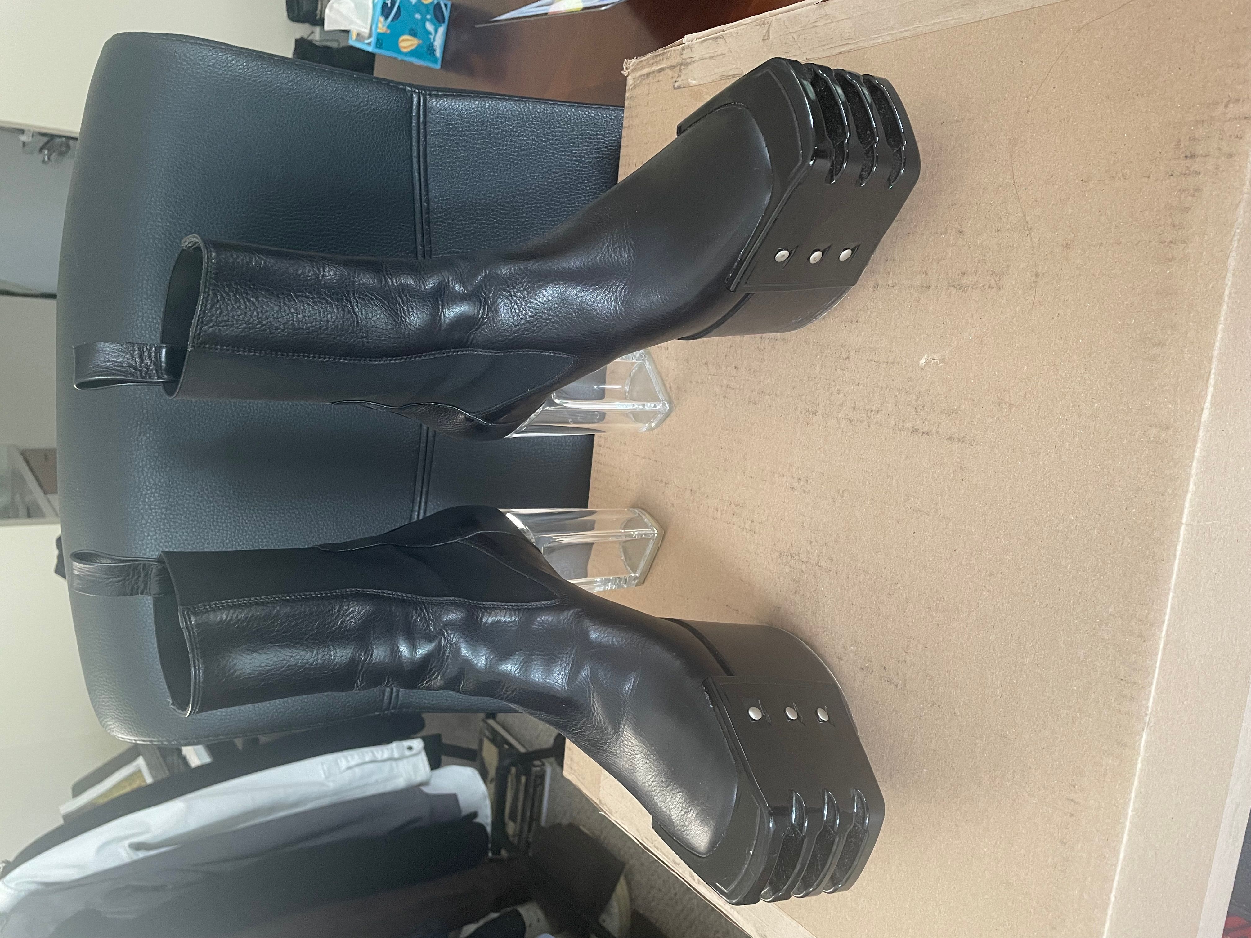 Pre-owned Rick Owens Kiss Boots In Black