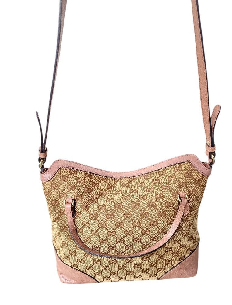 Gucci Gucci Brown Medium GG Canvas Satchel Beige Pony Size ONE SIZE - 5 Thumbnail