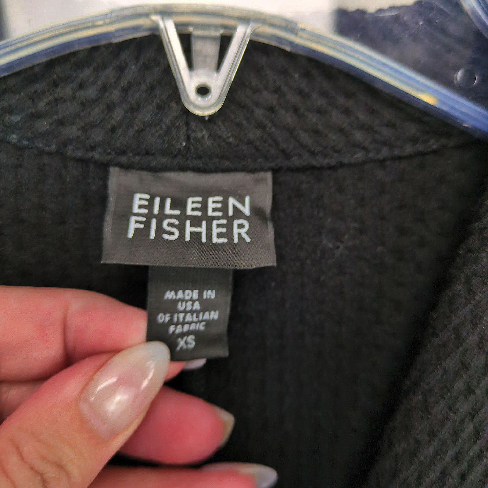 Eileen Fisher Eileen Fisher Women's XS Black Textured Waffle Knit Jacket Size XS / US 0-2 / IT 36-38 - 4 Thumbnail
