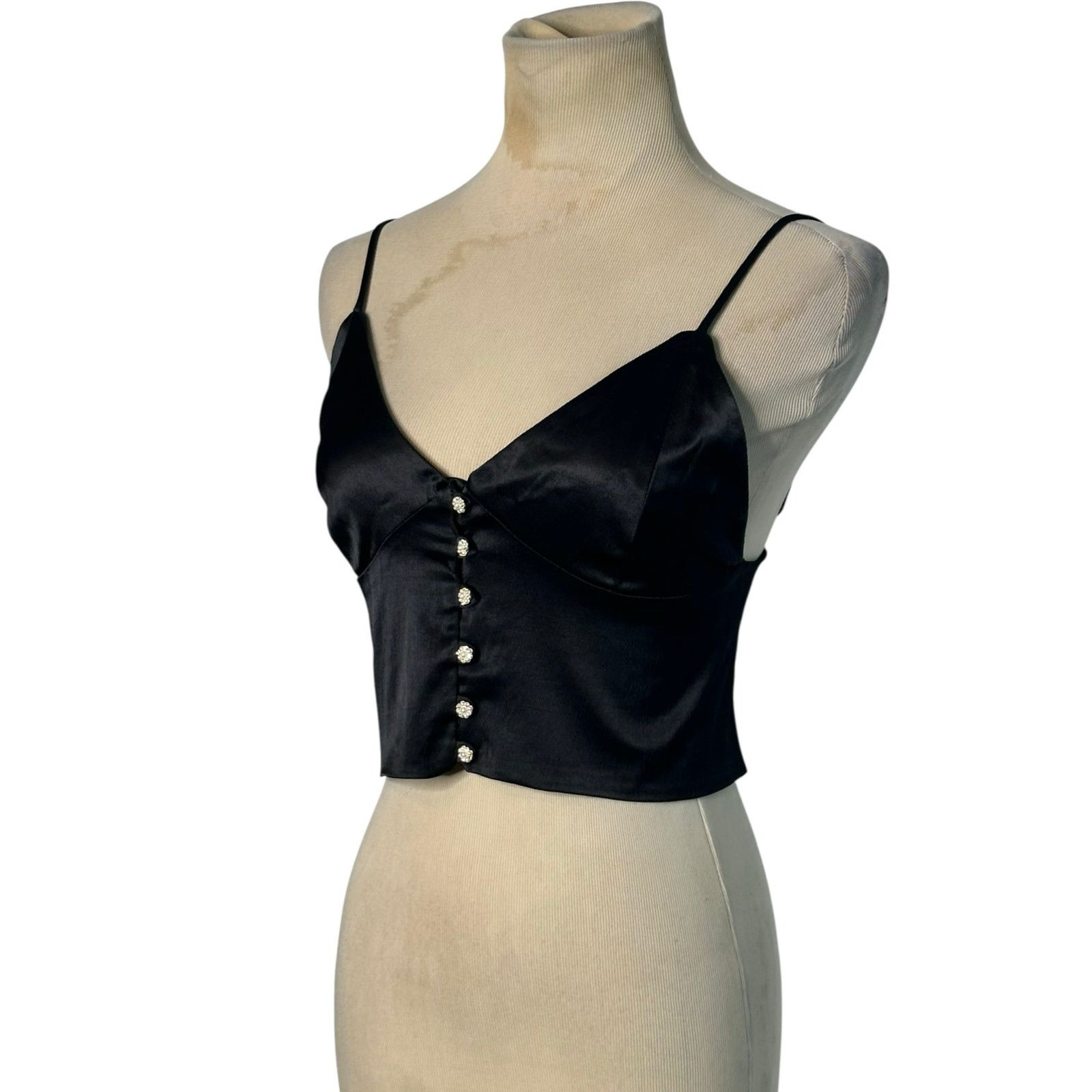 Zara Zara black satin crop cami size Medium Size M / US 6-8 / IT 42-44 - 11 Thumbnail