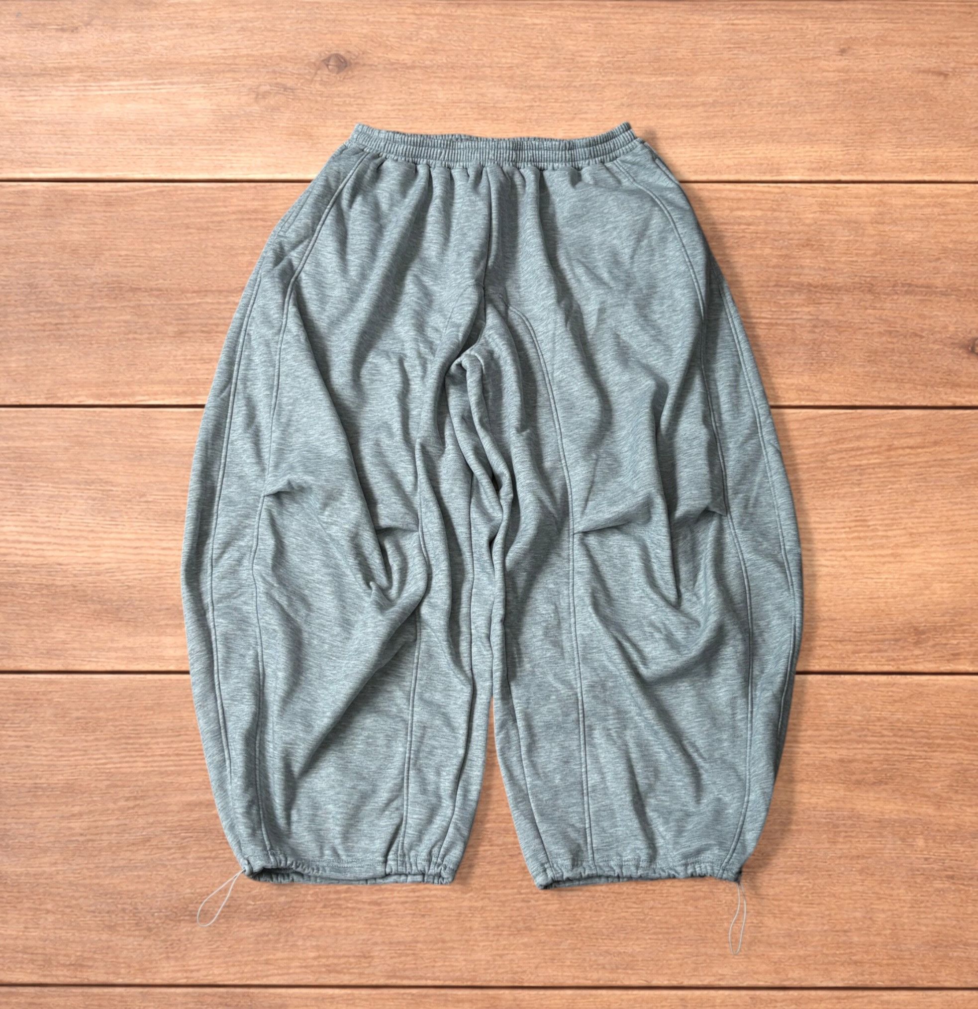 Japanese Brand Super baggy wide leg Korean joggers in marl grey. Size US 36 / EU 52 - 1 Thumbnail