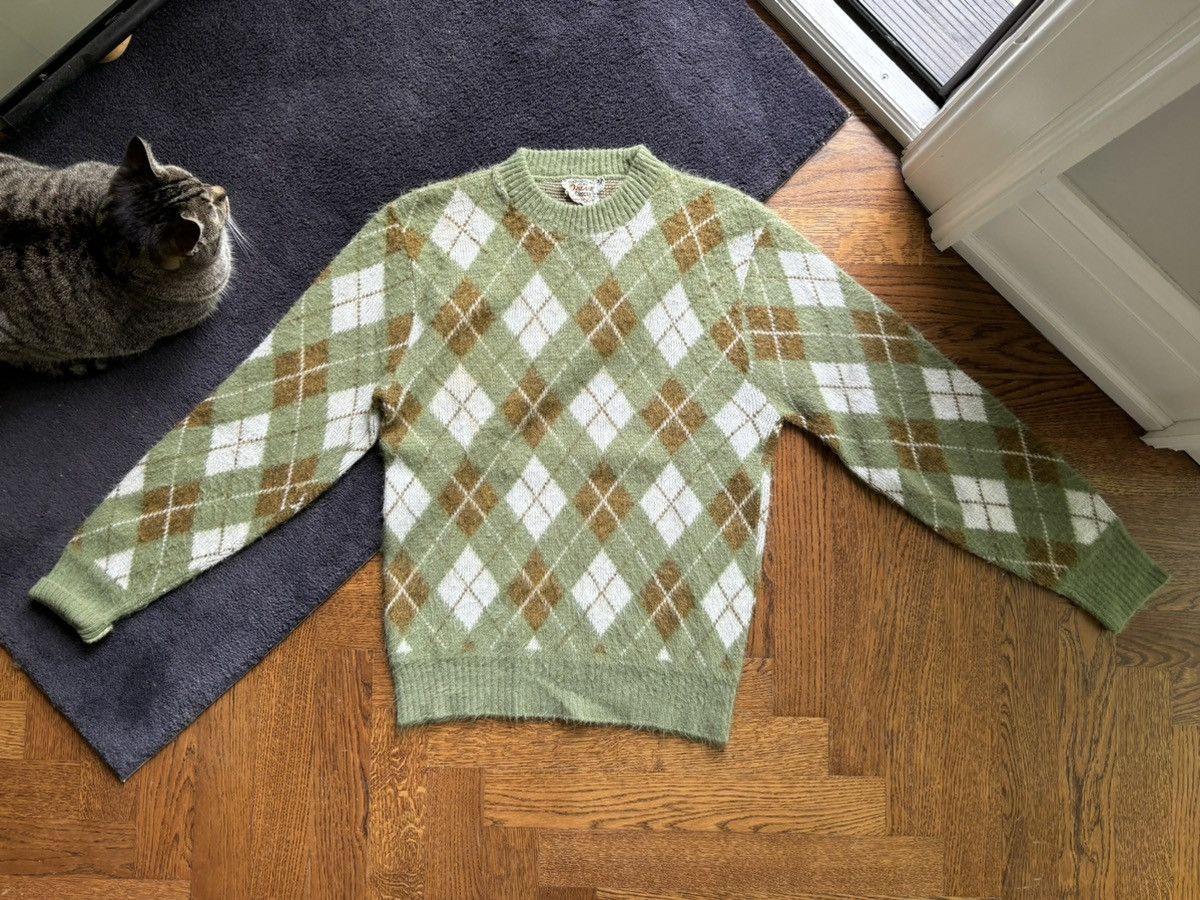 Japanese Brand × Vintage 1960s Argyle Sweater True Vintage Mohair Shag ACNE Crewneck Size US M / EU 48-50 / 2 - 10 Thumbnail