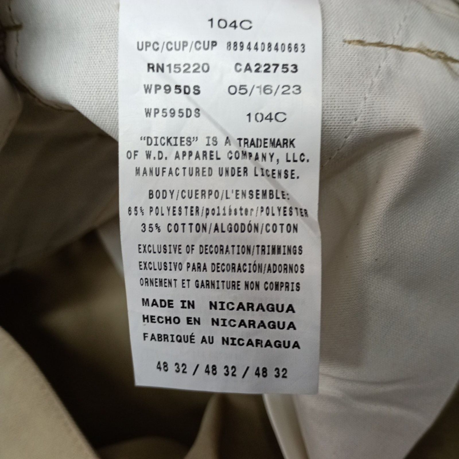 Dickies Dickies Cargo Pants Men's Size 48x32 Khaki Regular Straight Size US 44 / EU 60 - 4 Thumbnail