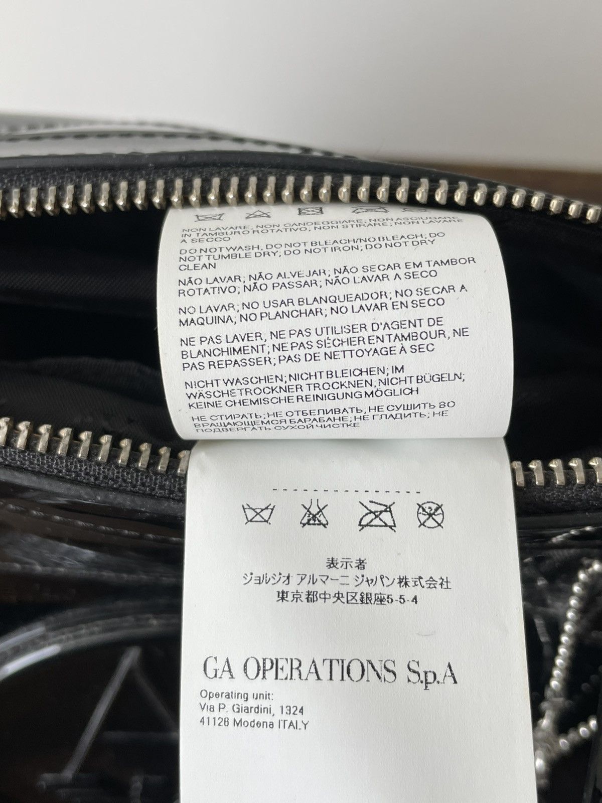 Armani Vintage AJ Armani Jeans 00’s Black Patent Leather Hand Bag Size ONE SIZE - 10 Thumbnail