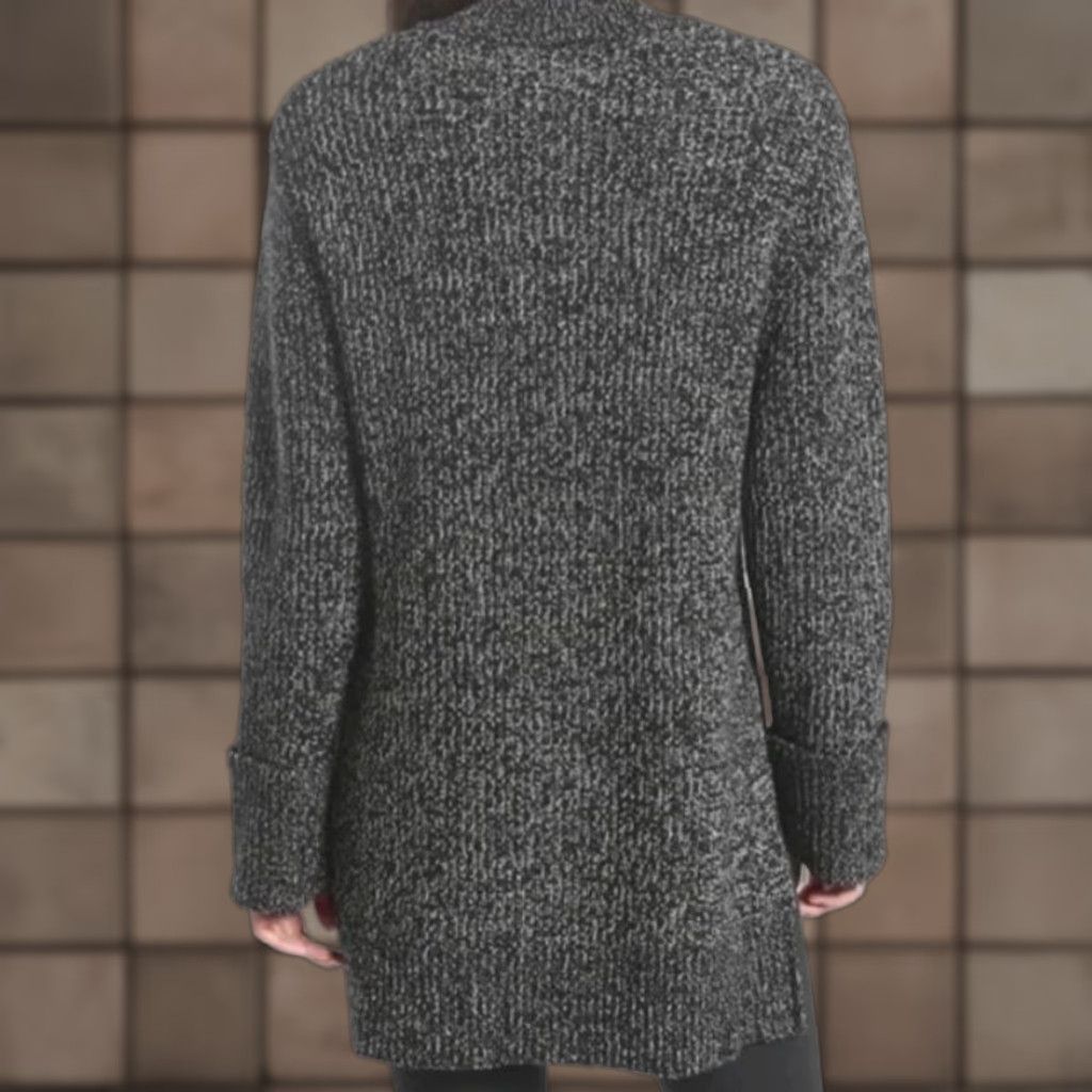 Athleta Athleta Shasta Black Marl Wool Blend V Neck Tunic Heavyweight Sweater-Size M Size M / US 6-8 / IT 42-44 - 1 Thumbnail