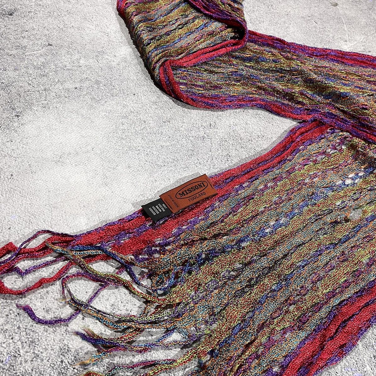 Missoni Foulard Multicoloured Knit Scarf ITALY VINTAGE
