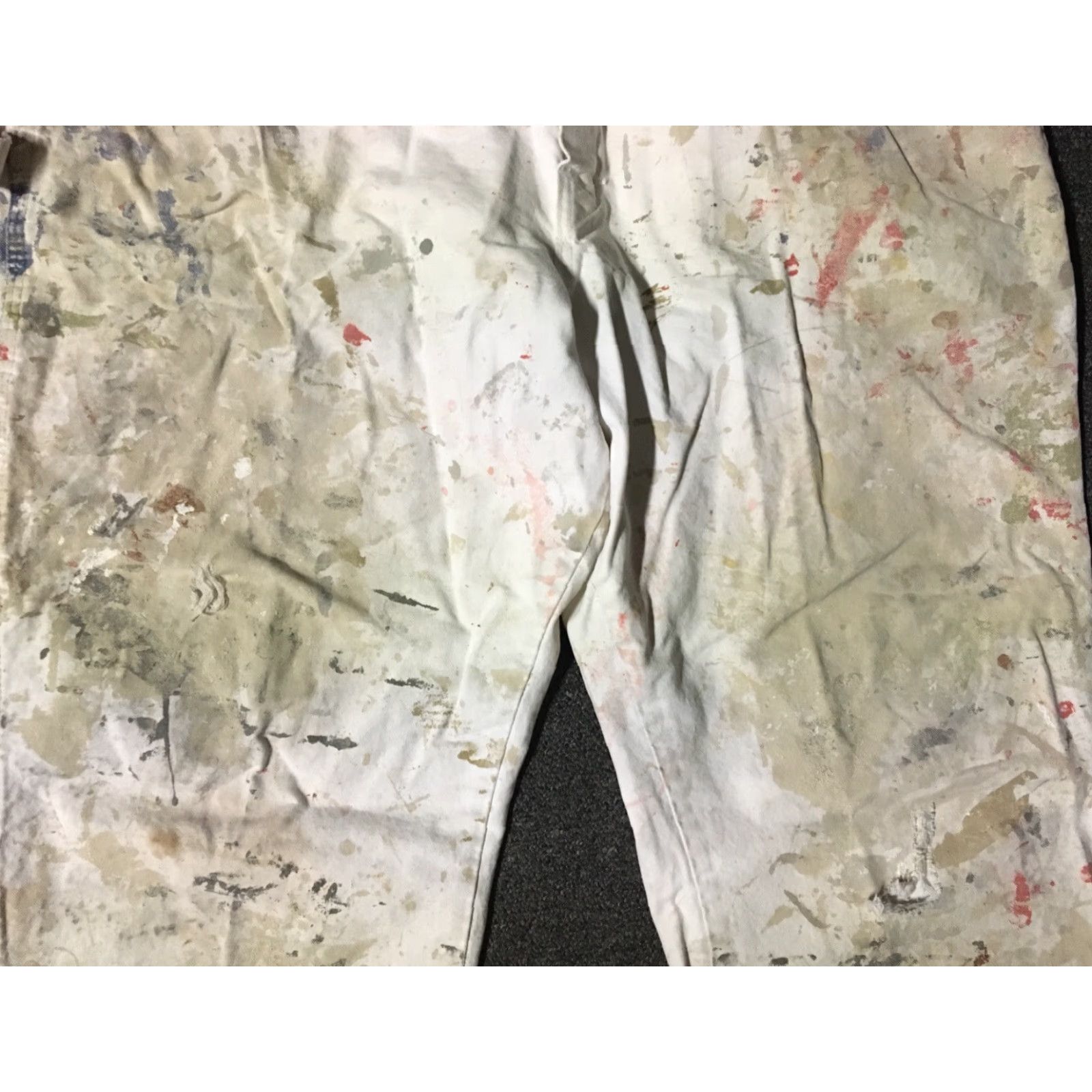 Dickies VINTAGE Dickies Thrashed Faded Distress Paint Pants 38 White Men Pants 90s Grunge Biker Punk Work Cargo Jeans/Dungaree Style Mens Size US 38 / EU 54 - 6 Thumbnail