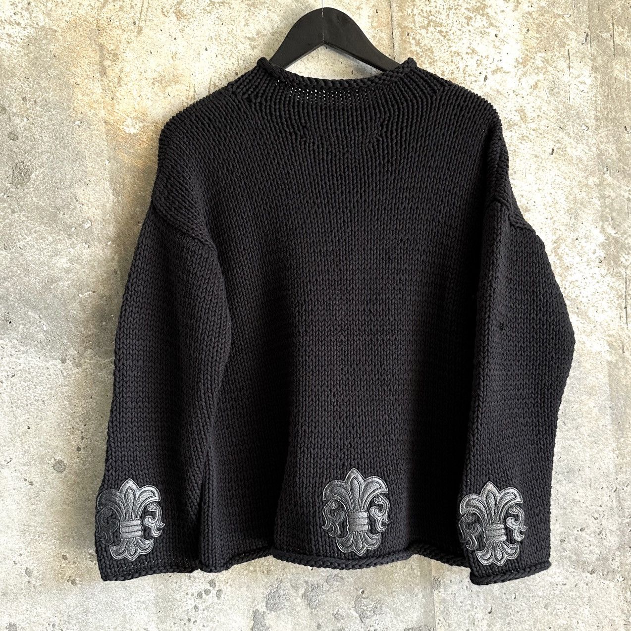 Chrome Hearts 2000’s Fleur Cross Patch Roll Neck Heavy Knit Sweater Size US M / EU 48-50 / 2 - 1 Thumbnail