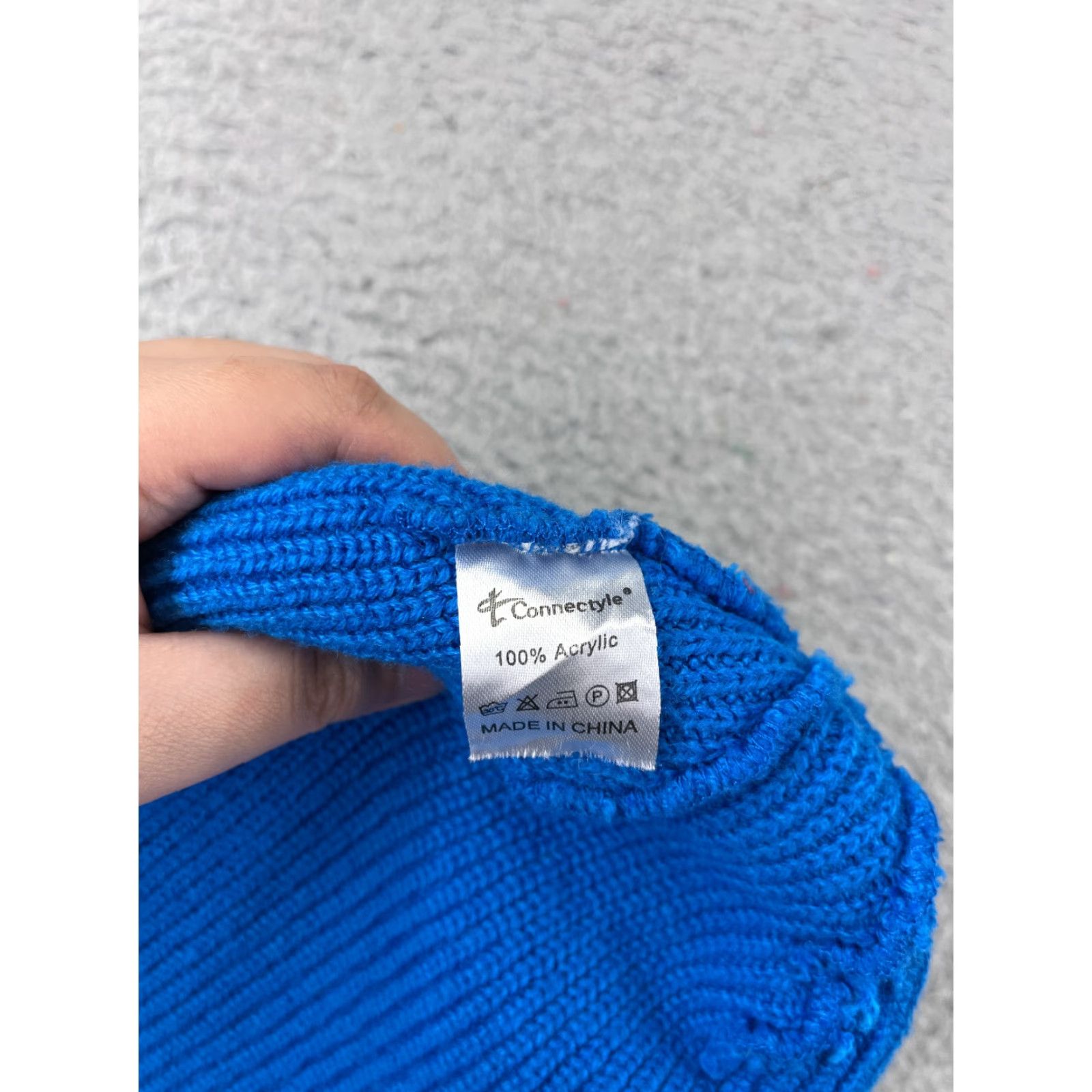 Vintage Connectyle Beanie Hat Adult One Size Blue Knit 100% Acrylic Winter Snow Ski Beanie Mens Womens Unisex Size ONE SIZE - 5 Thumbnail