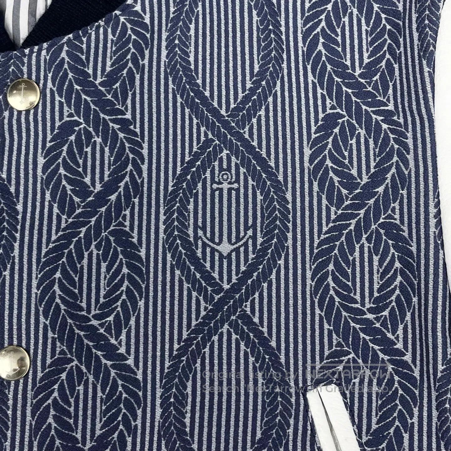 Thom Browne Thom Browne Anchor Ribbed Leather Patch Baseball Jacket. Size US S / EU 44-46 / 1 - 7 Thumbnail
