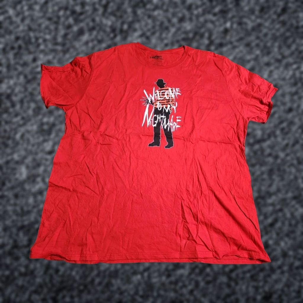 Vintage VINTAGE A Nightmare on Elm Street Freddy Krueger Welcome T Shirt Halloween Mens 3XL Red Shirt Mens 3XL Halloween Freddy Krueger T-Shirt Size US XXL / EU 58 / 5 - 1 Thumbnail