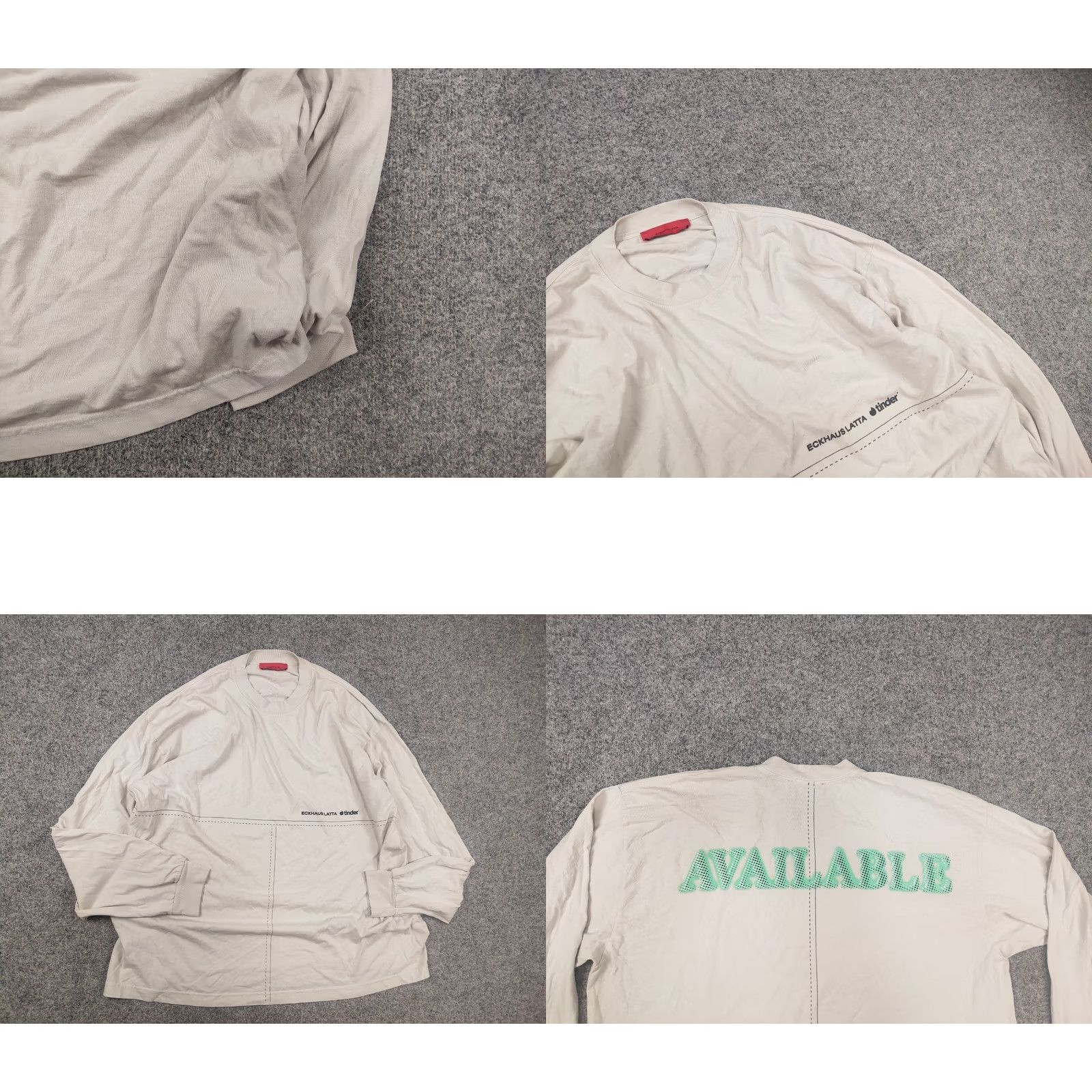 Eckhaus Latta Eckhaus Latta x Tinder Logo Design Beige Jersey Long sleeve Shirt Tee Available Size US L / EU 52-54 / 3 - 8 Thumbnail