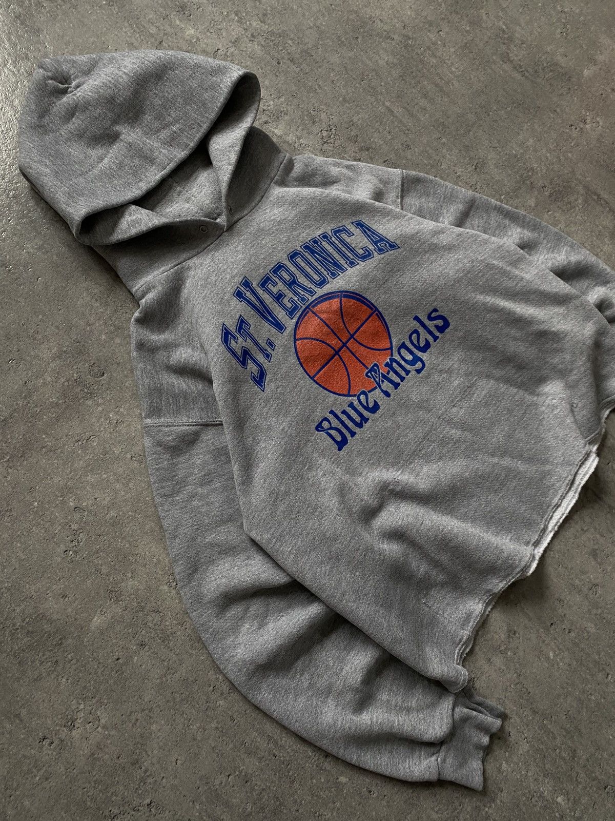Unsound Rags × Vintage Vintage 90’s Distressed Grey Cropped Hoodie Blue Angels Size US M / EU 48-50 / 2 - 2 Thumbnail
