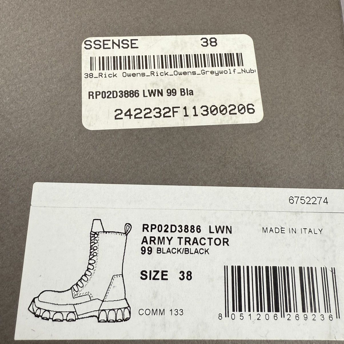 Rick Owens Rick Owens Army Bozo ‘Black’ Tractor Boots Size US 8 / IT 38 - 9 Thumbnail