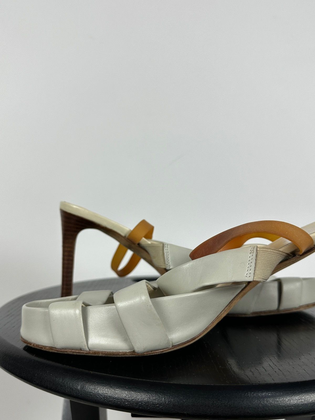 Helmut Lang 00s Vintage Helmut Lang Leather Strappy Sandals Heels Size US 9 / IT 39 - 17 Thumbnail