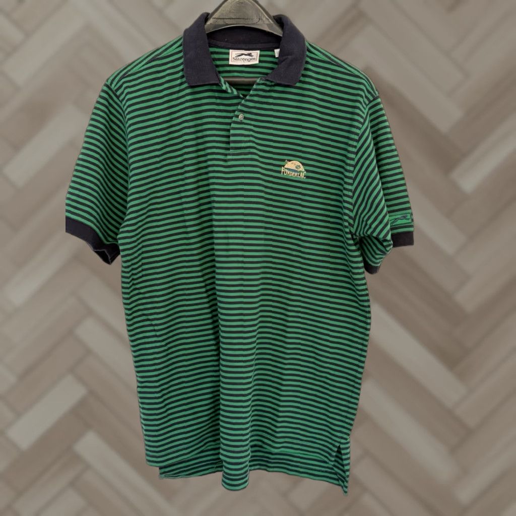 Vintage VINTAGE Slazenger Polo Shirt Green Striped XL Men Shirt Golf 90s Casual Logo Cotton Knit Regular Short Sleeve Mens Size US XL / EU 56 / 4 - 1 Thumbnail
