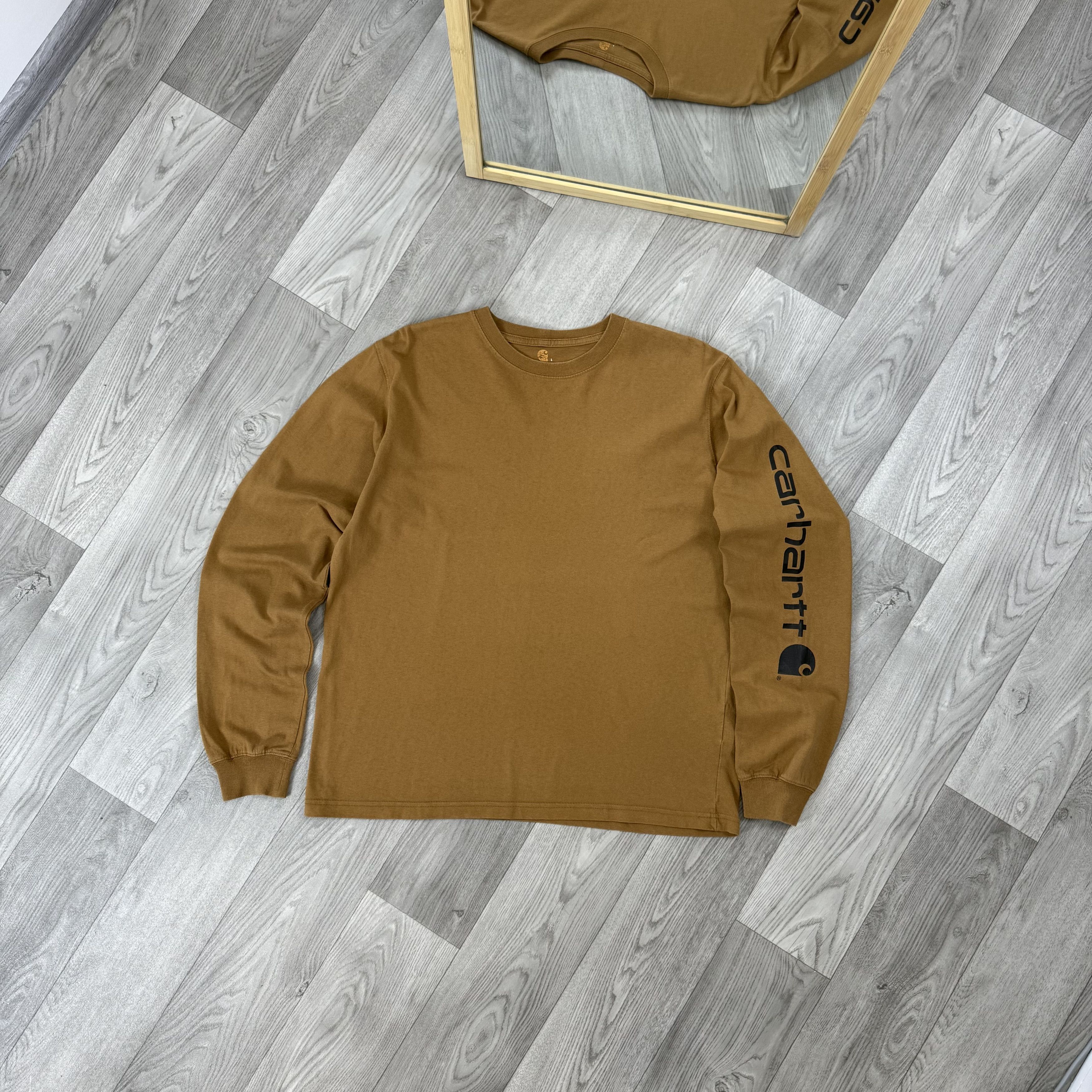 Carhartt Vintage Carhartt 90s Brown Graphic Long Sleeve Tee Shirt Size US L / EU 52-54 / 3 - 1 Thumbnail