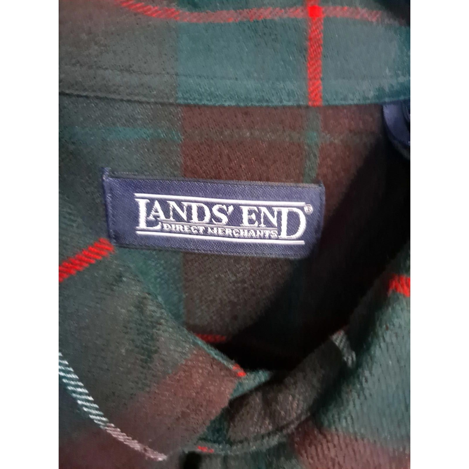Lands' End Lands End Green, Brown and Red Flannel 100% Cotton Size XL T Size US XL / EU 56 / 4 - 5 Thumbnail