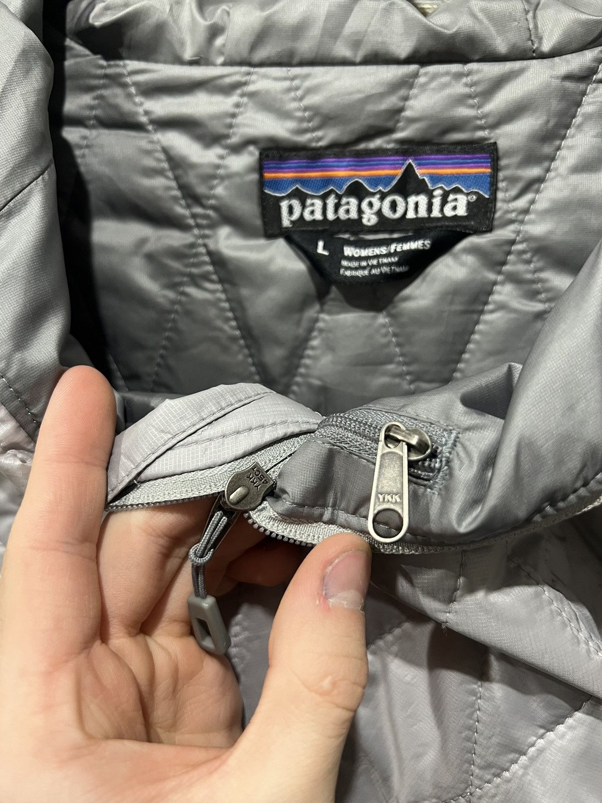 Patagonia Quilted Hoodie Nano Jacket L Teal Primaloft