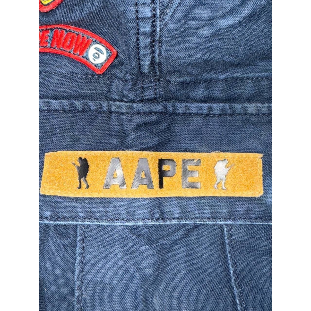 Vintage AAPE by A Bathing Ape Navy Cargo Shorts Patches Logo Size US 33 - 10 Thumbnail