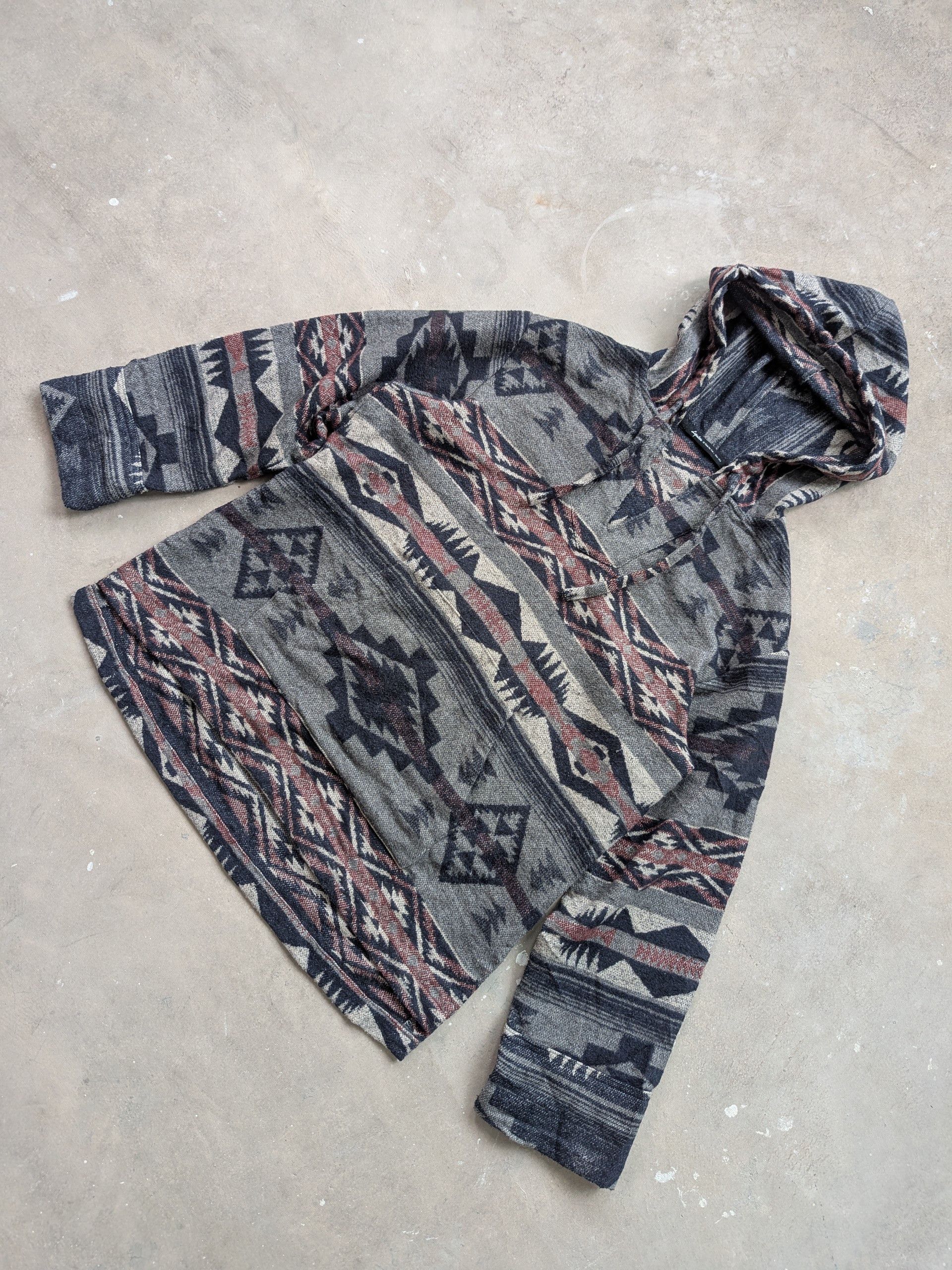 Japanese Brand × Vintage Vintage Wool Hoodie Navajo Native Pullover Sweater Size US M / EU 48-50 / 2 - 2 Thumbnail