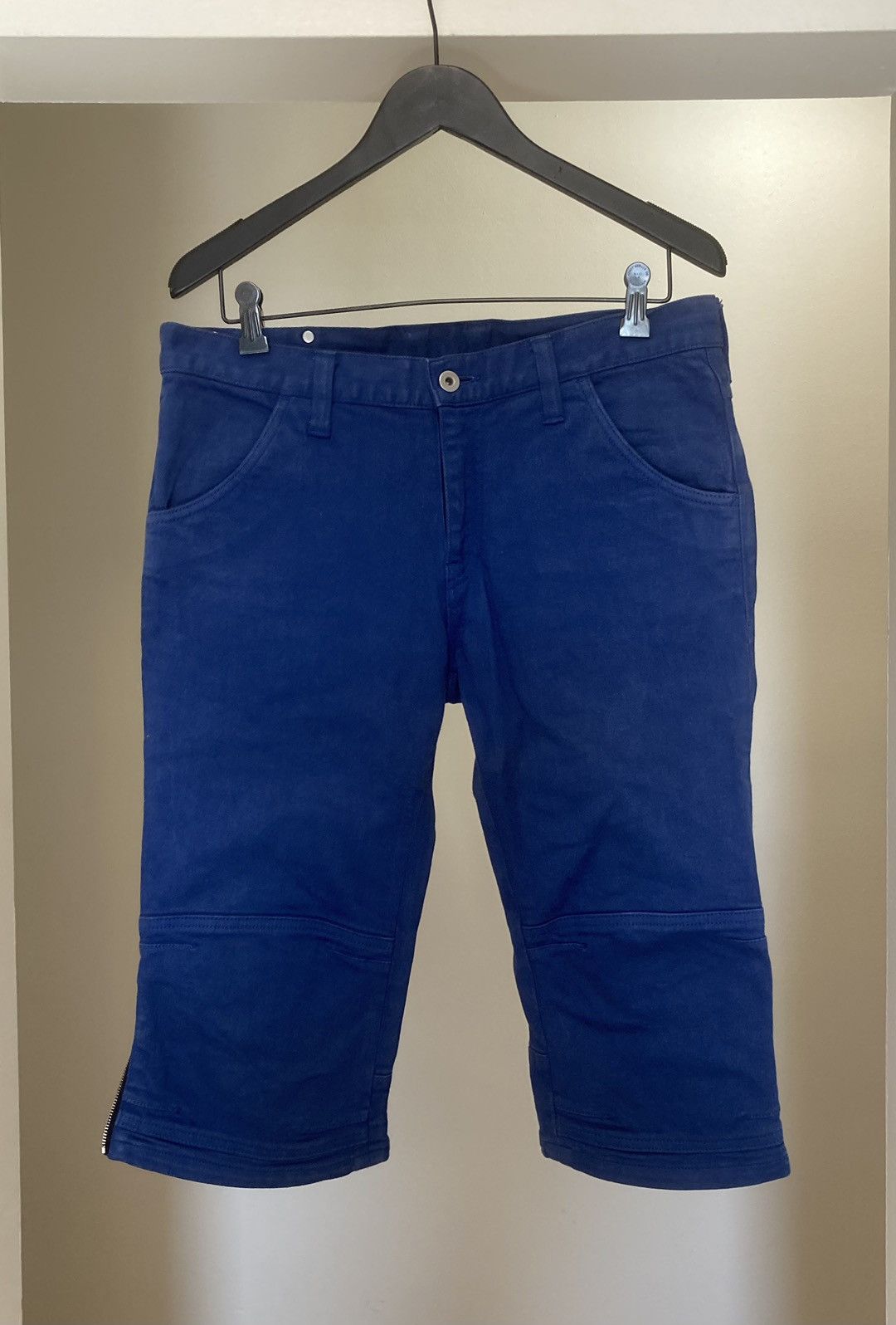 image of Isamu Katayama Backlash Shorts W/ Leather Back Patch in Blue, Men's (Size 33)
