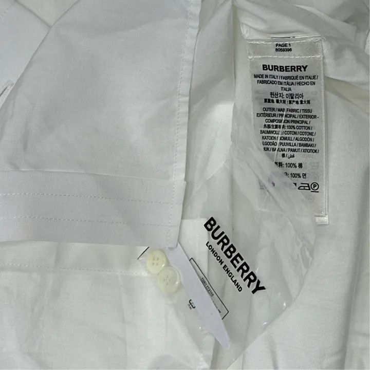 Burberry Burberry Burberry Men's Logo Long Sleeve Shirt White-2507 Size US M / EU 48-50 / 2 - 3 Thumbnail