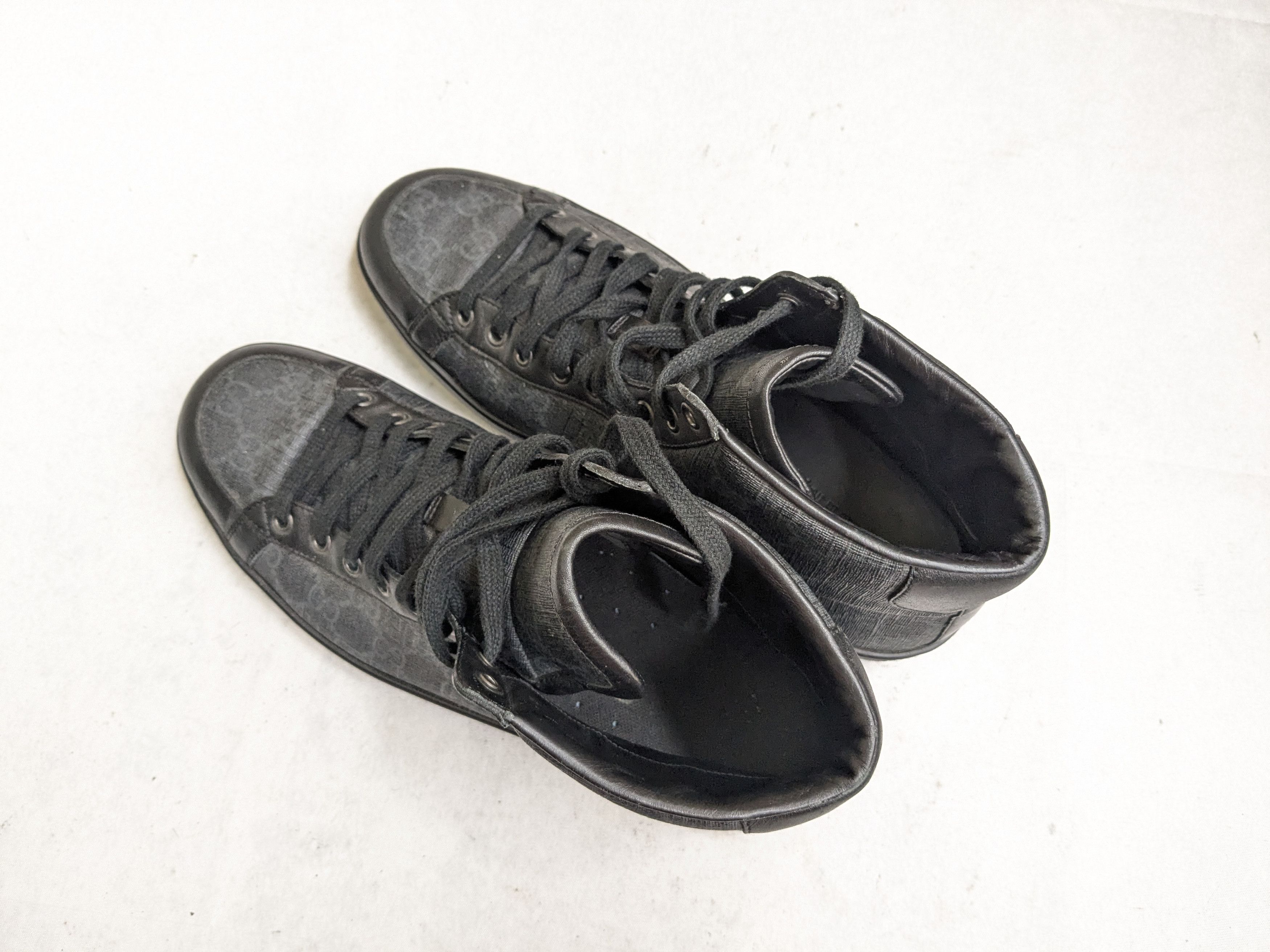 Gucci Gucci Monogram Sneakers Black 9 High Tops GG Logo Size US 9 / EU 42 - 14 Thumbnail