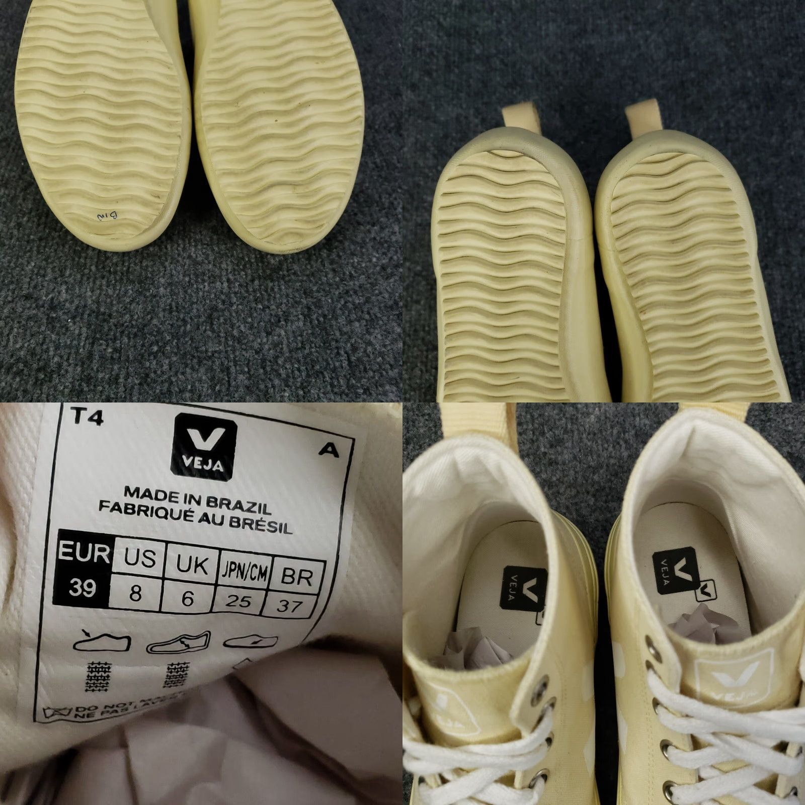 Veja VEJA Nova High Top Sneakers Womens Size 8 Butter Yellow White VEJA Nova Sneaker Size M / US 6-8 / IT 42-44 - 8 Thumbnail