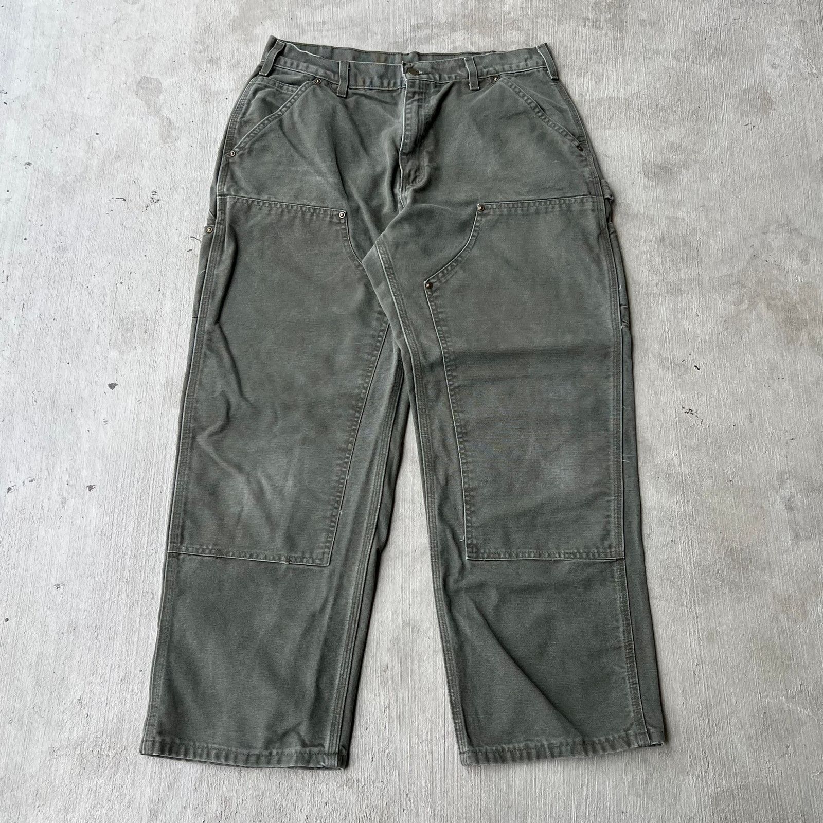 Carhartt × Vintage Carhartt green double knee work wear carpenter pants Size US 32 / EU 48 - 1 Thumbnail